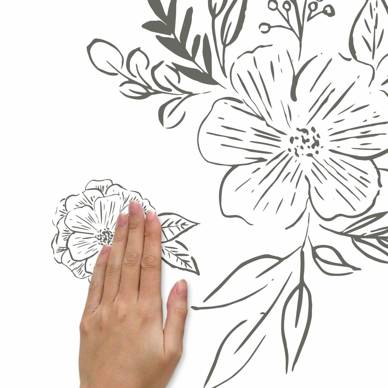 RoomMates Beth Schneider Floral Sketch Peel &#x26; Stick Giant Wall Decals