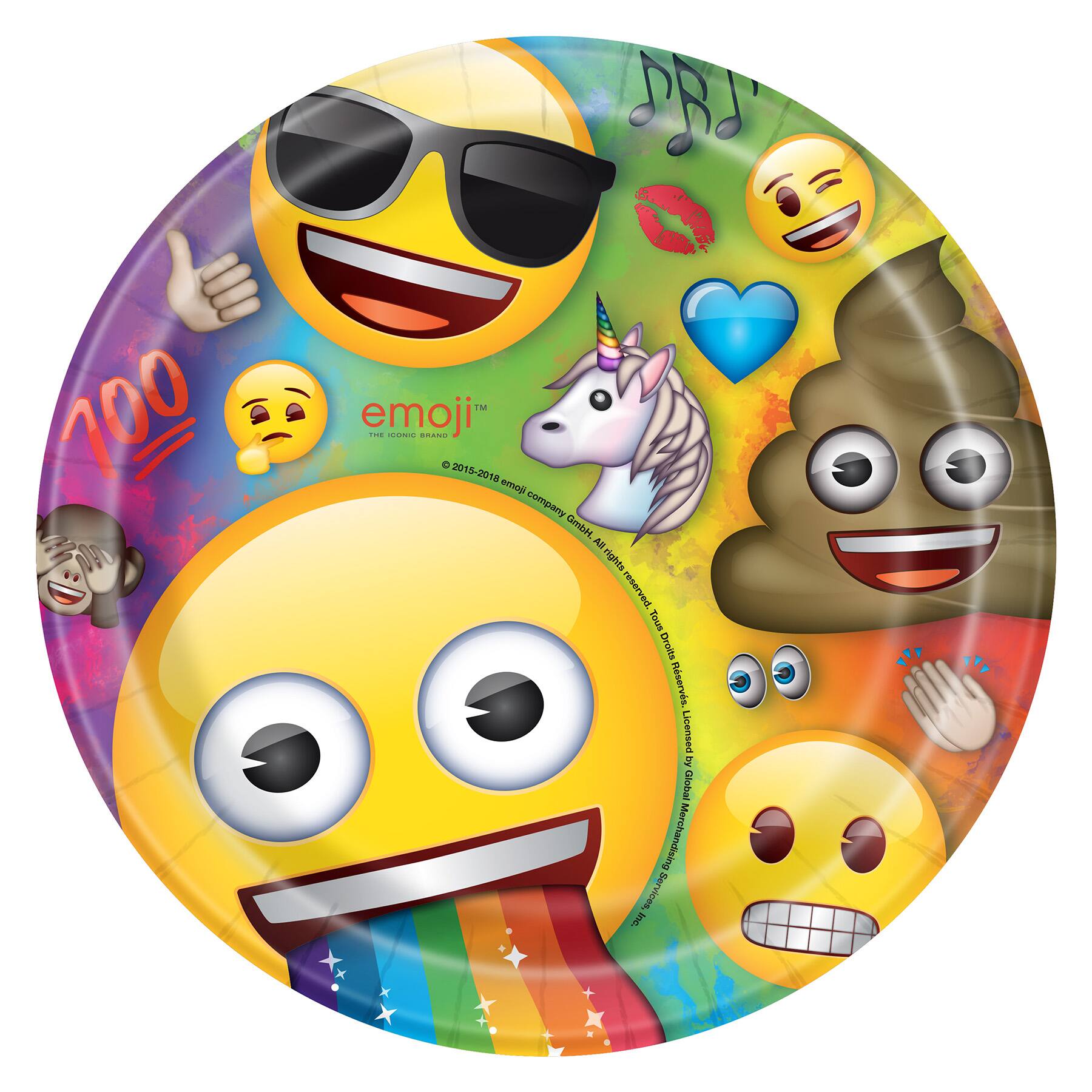 8ct Celebration Emoji Dinner Plates