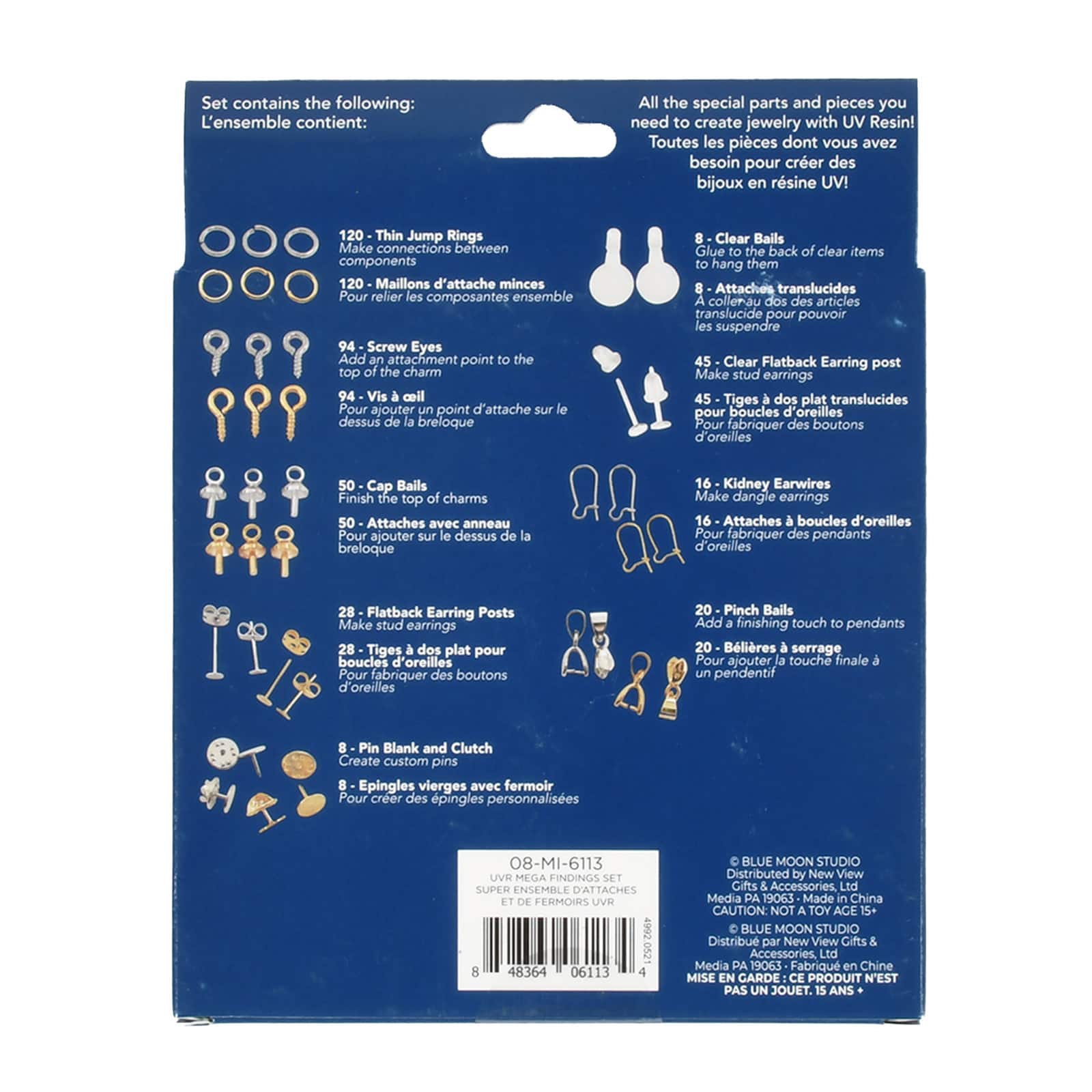 6 Pack: Blue Moon Studio™ UV Resin Craft Mega Findings Set
