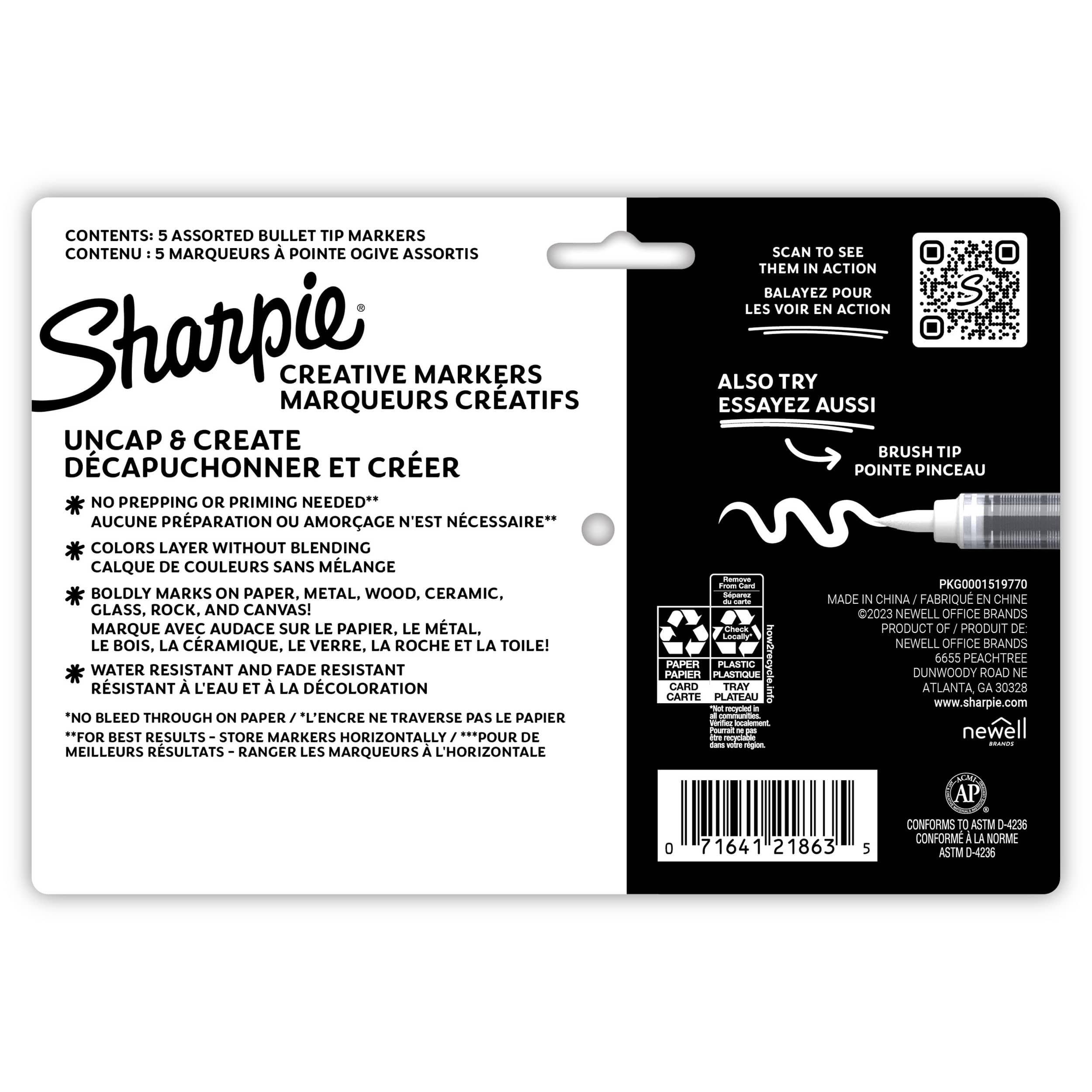 Sharpie&#xAE; 5 Color Bullet Tip Creative Markers