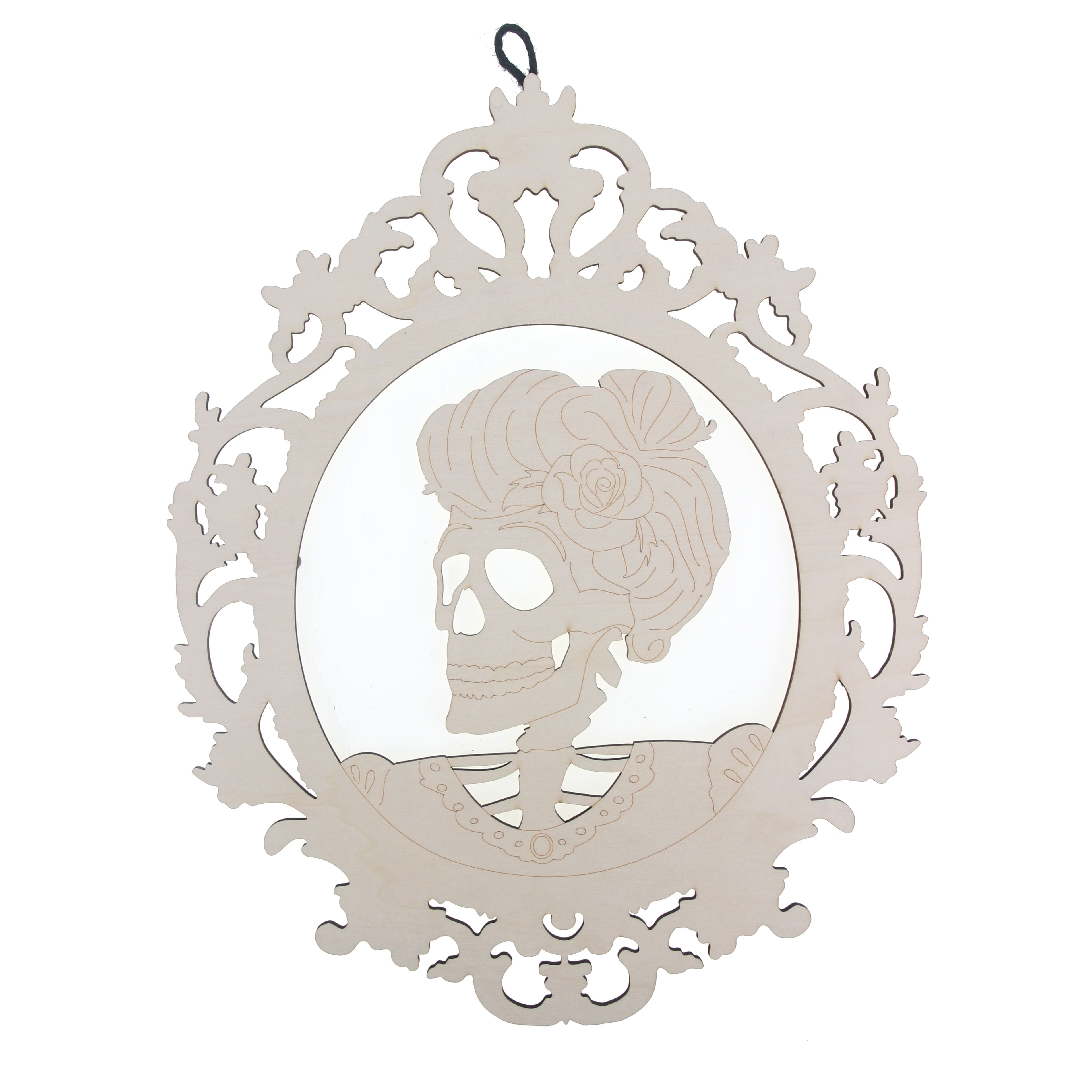 15.75&#x22; DIY Lady Cameo Hanging Wood D&#xE9;cor by Make Market&#xAE;