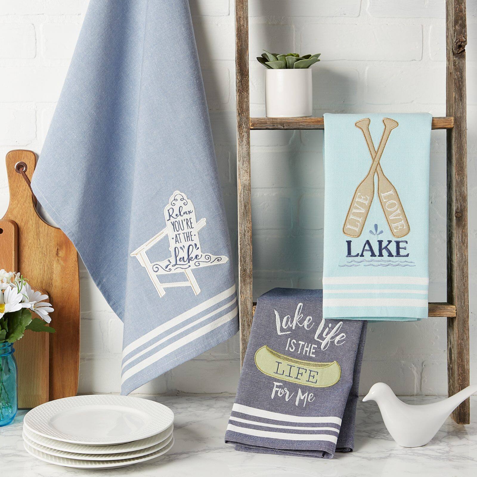 DII&#xAE; Lakeside Embellished Dishtowel Set