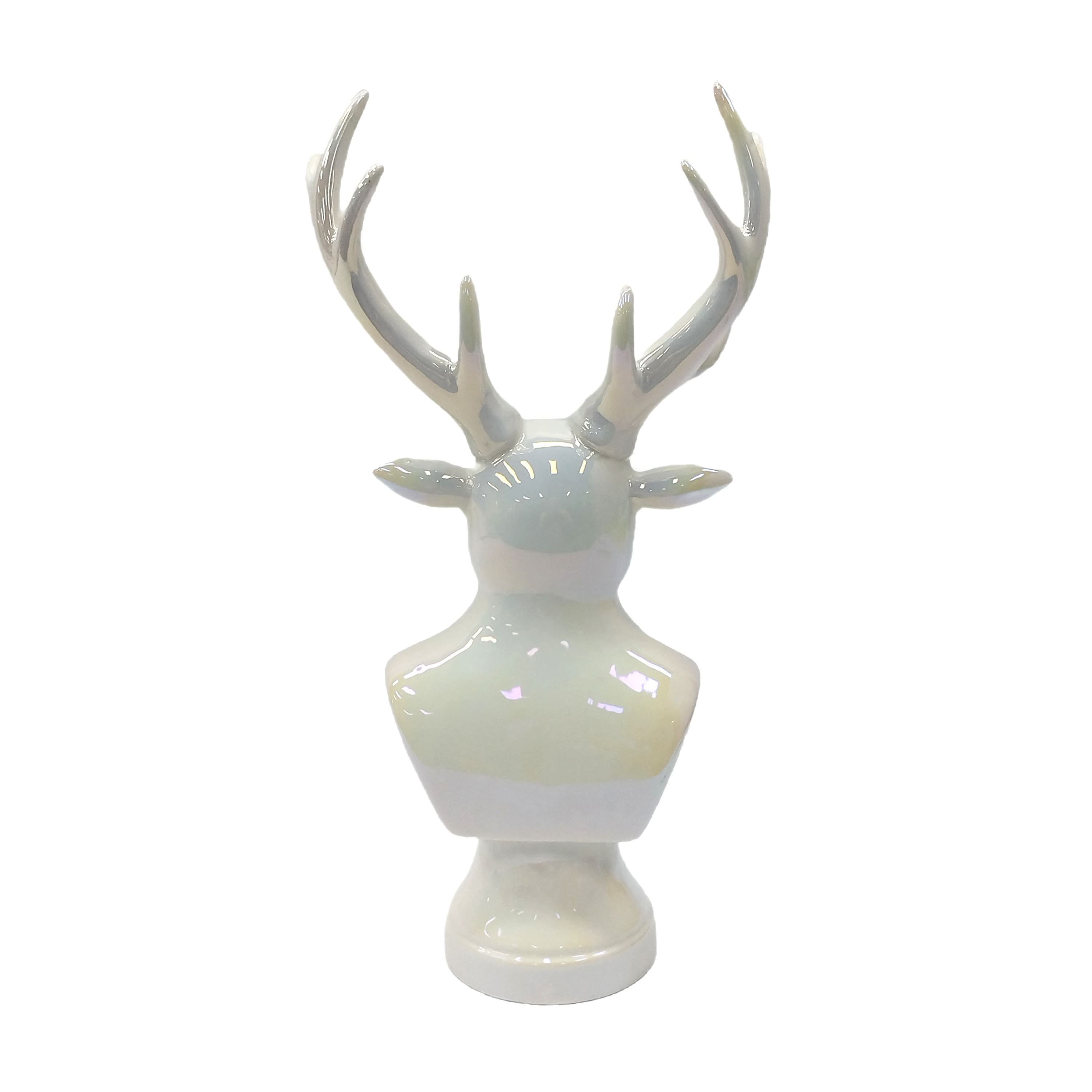 13.25&#x22; Iridescent White Reindeer Bust Tabletop D&#xE9;cor by Ashland&#xAE;