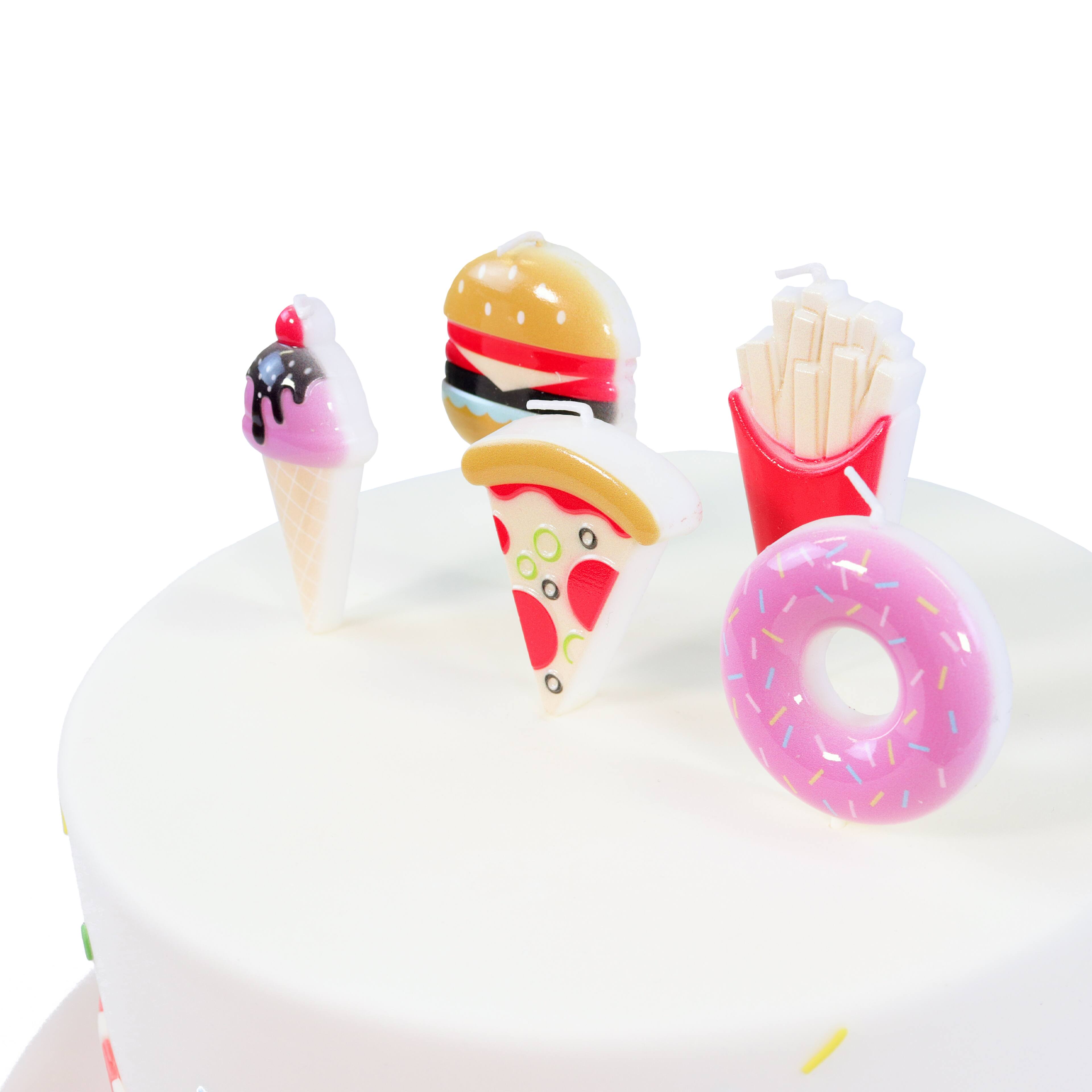 Ensemble de bougies d&#x27;anniversaire &#xE0; th&#xE8;me d&#x2019;aliments pour f&#xEA;te PME Party