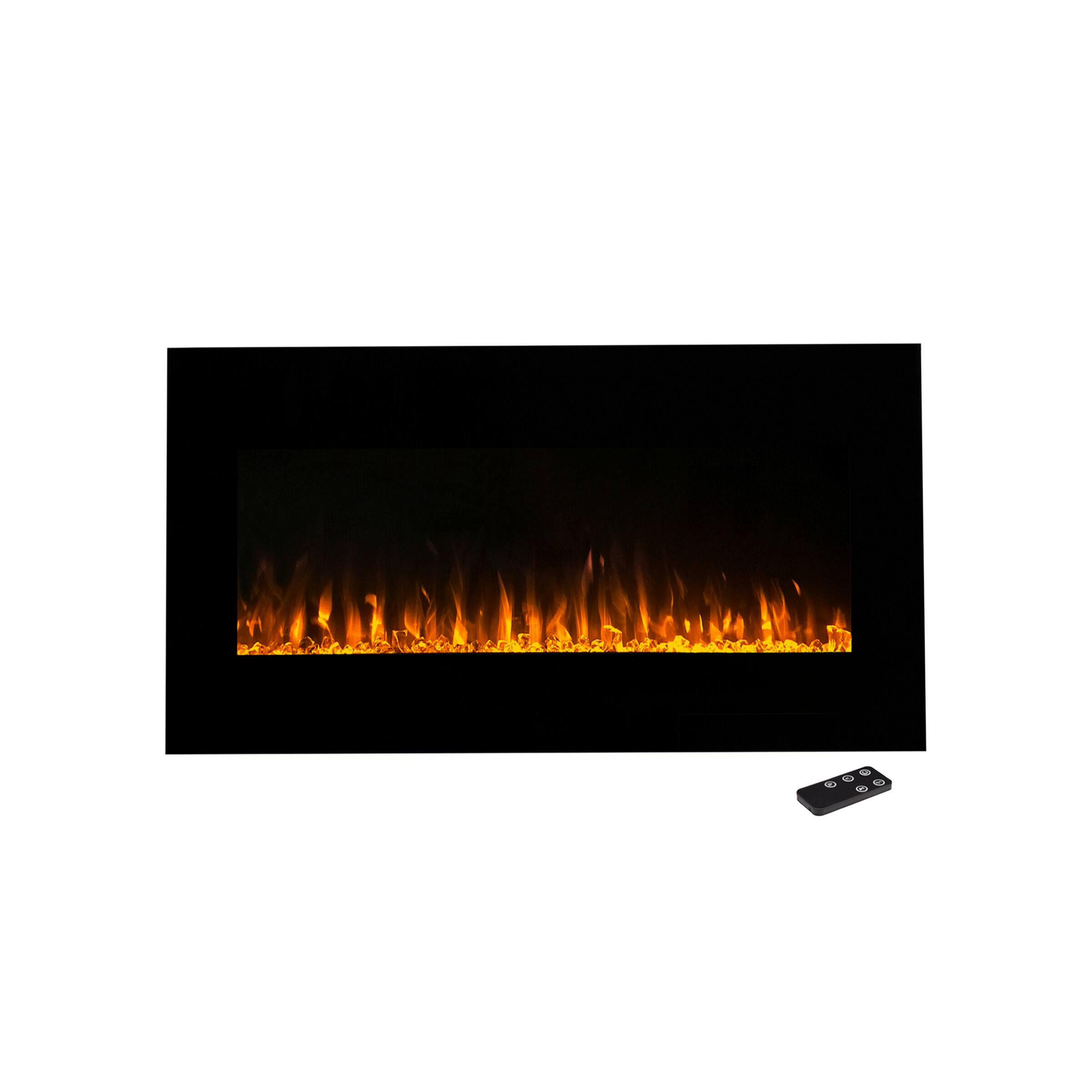 Hastings Home 42" Black Electric LED Fireplace