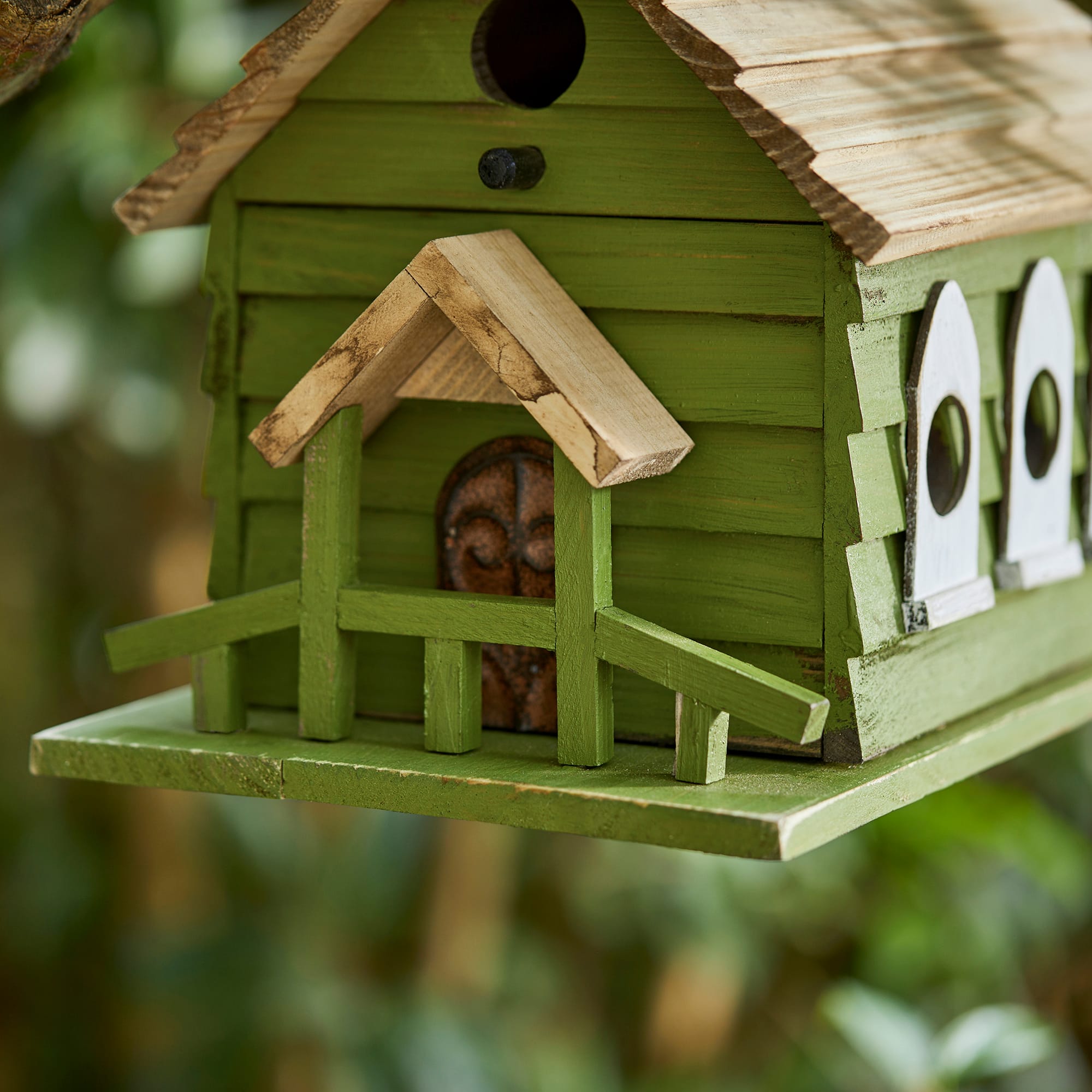 Glitzhome&#xAE; 11&#x22; Oversized Distressed Wood Church Birdhouse