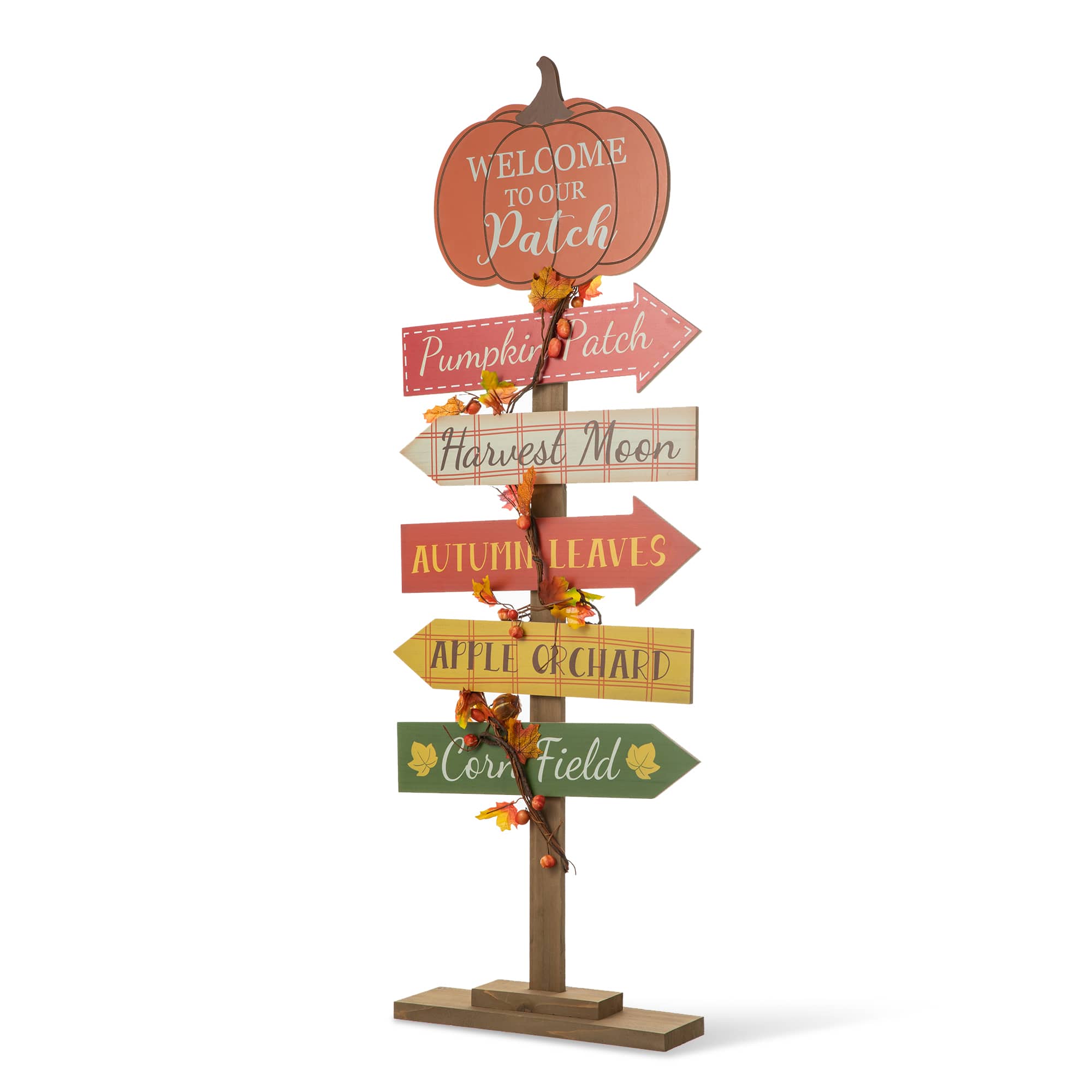 Glitzhome&#xAE; 42.5&#x22; Fall Wooden Pumpkin Patch Porch Sign
