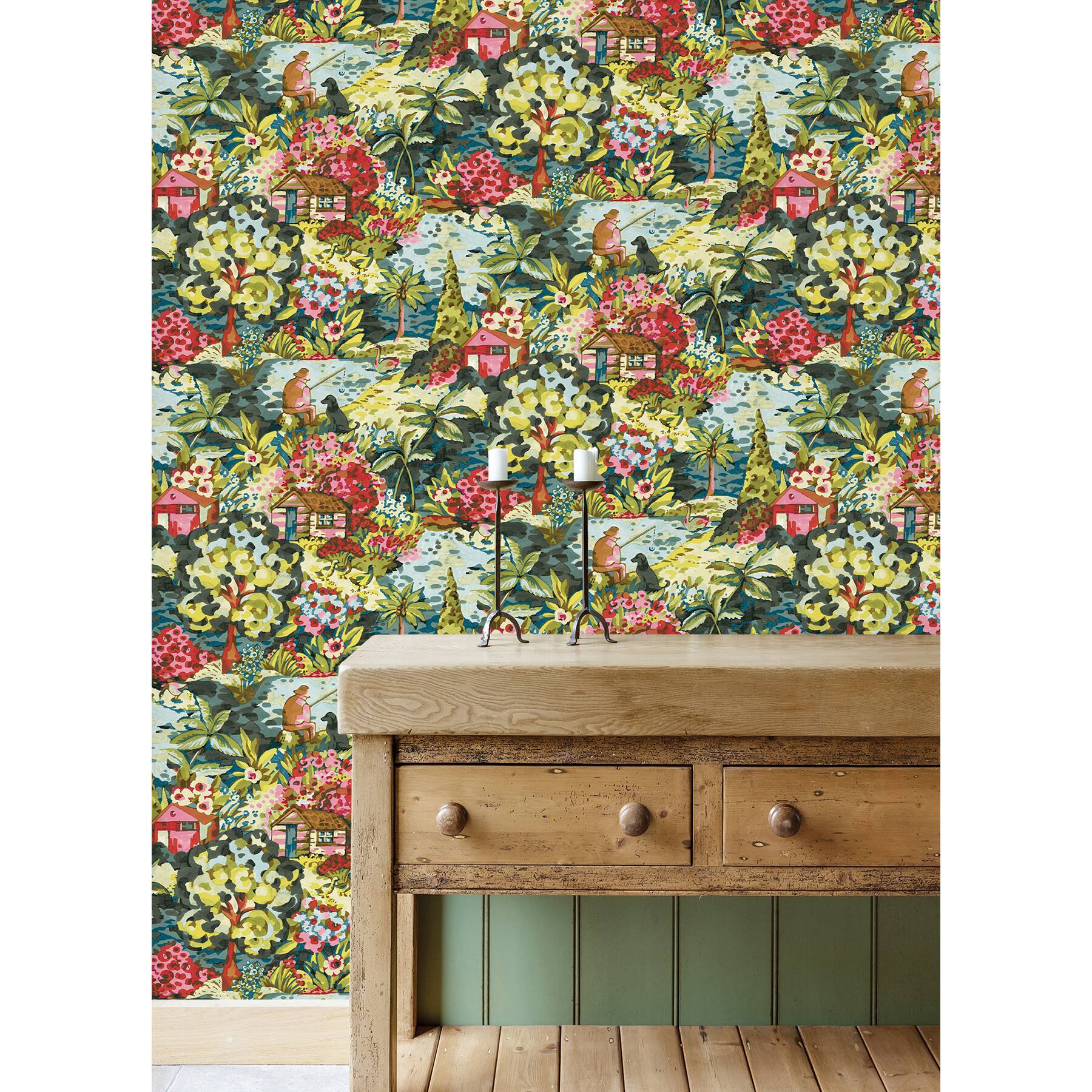 Caroline et Bettina Multicolor le Forestier Peel & Stick Wallpaper