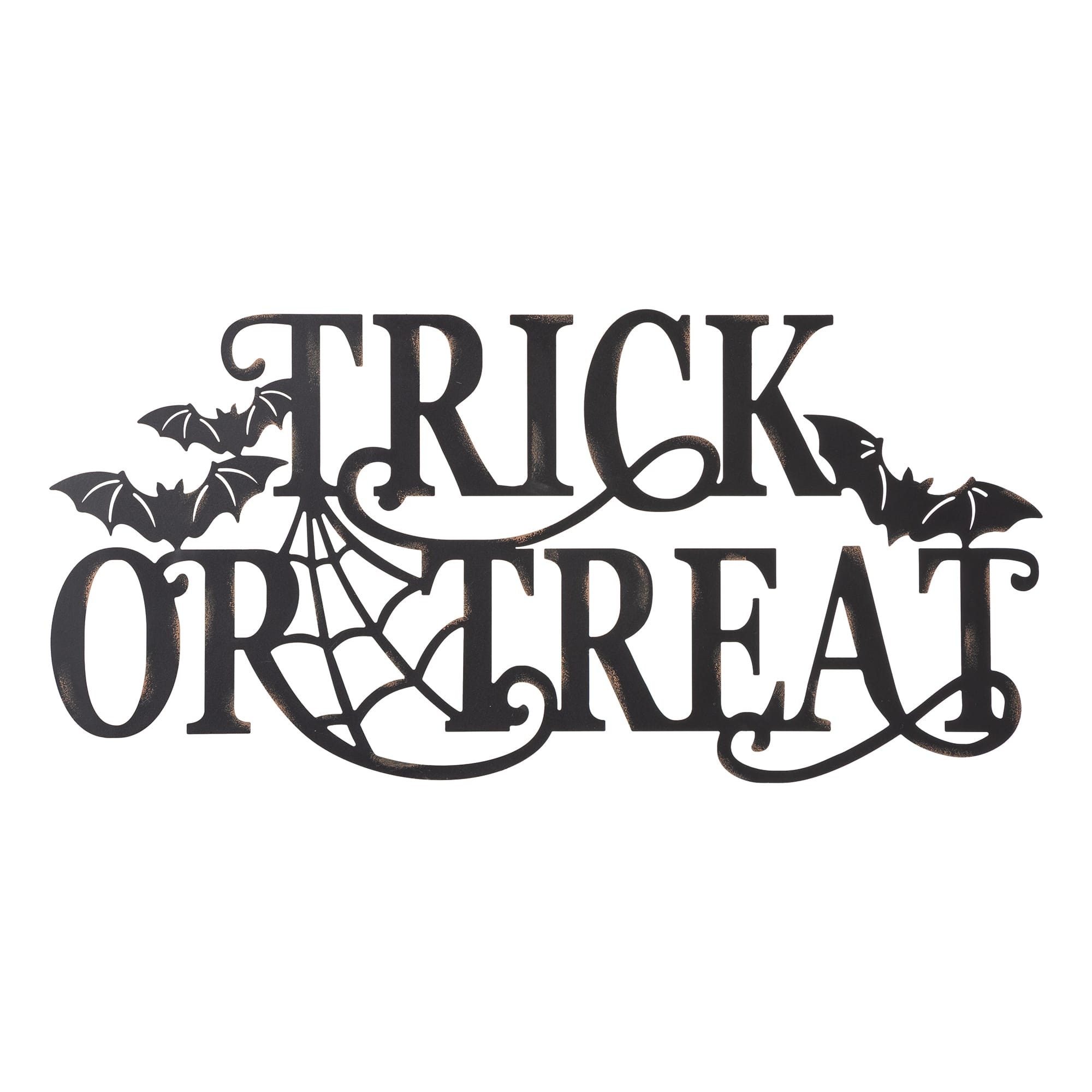 Glitzhome® 24" Metal Halloween TRICK OR TREAT Wall Sign