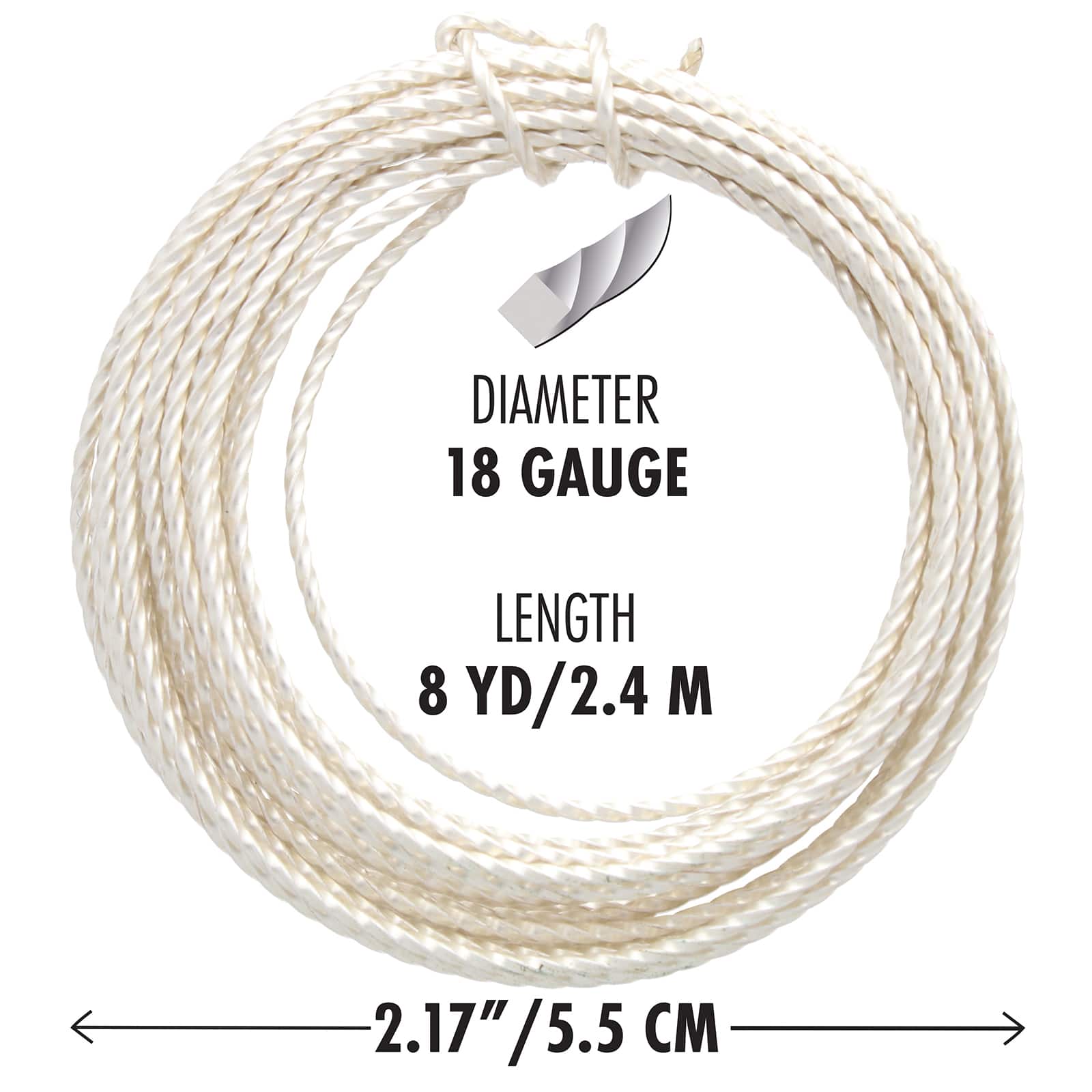 The Beadsmith&#xAE; Wire Elements&#x2122; 18 Gauge Tarnish Resistant Medium Temper Twisted Square Wire, 8yd.