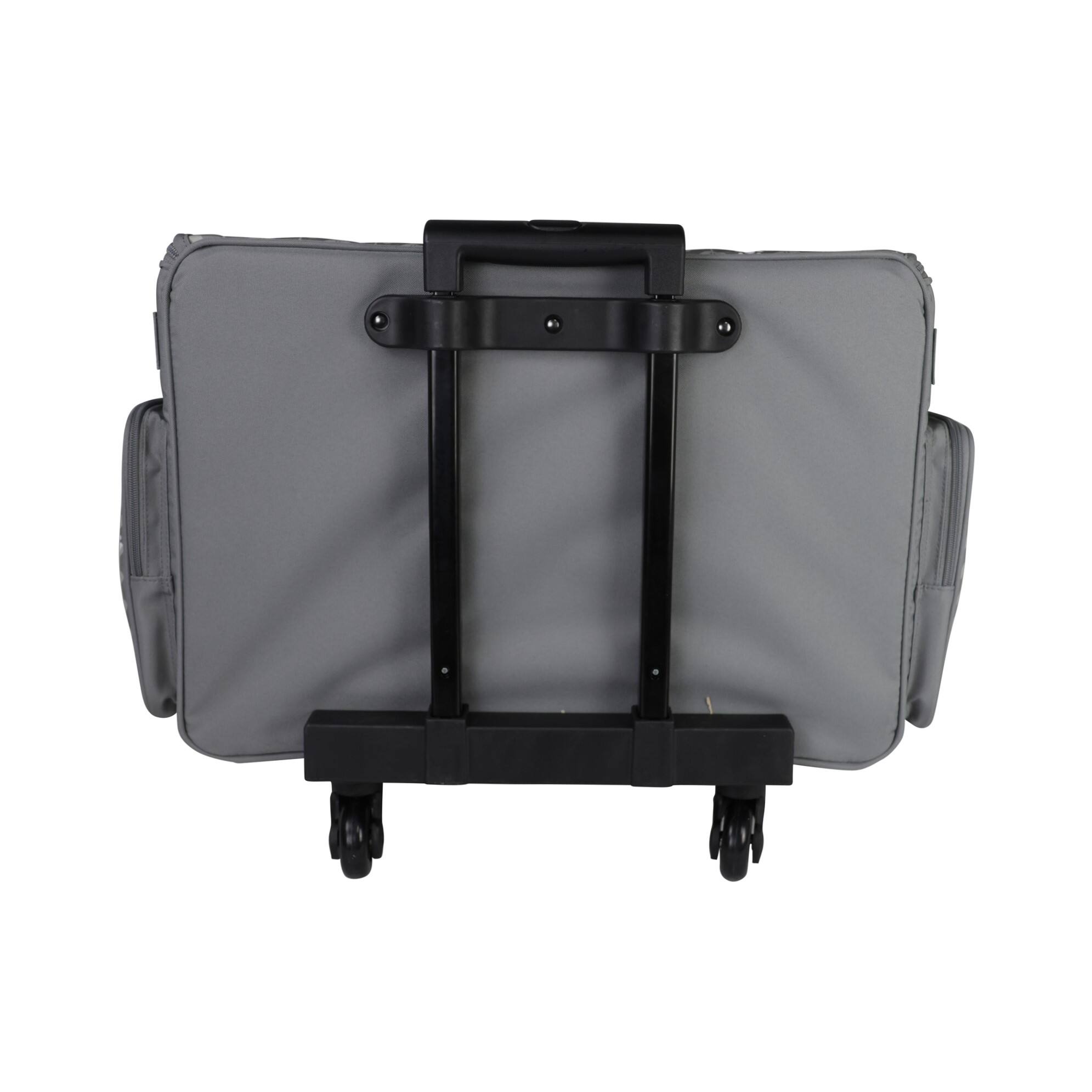 Everything Mary Purple Floral 4 Wheel Collapsible Deluxe Sewing Machine Storage Case