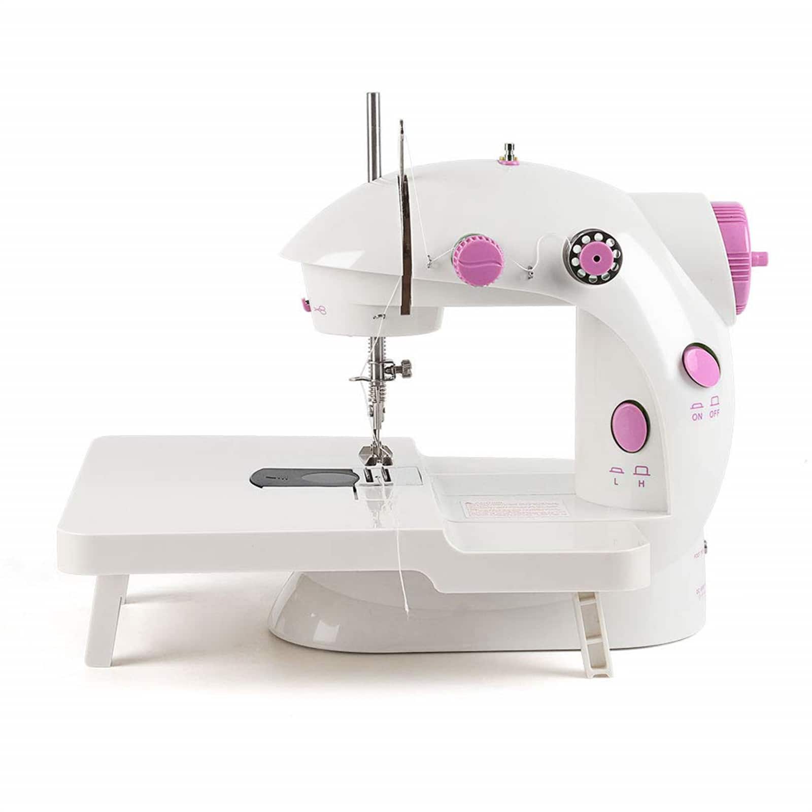 Haitral™ Cute Pink Flex-Speed Double-Thread Cordless Sewing Machine with Built-In Table