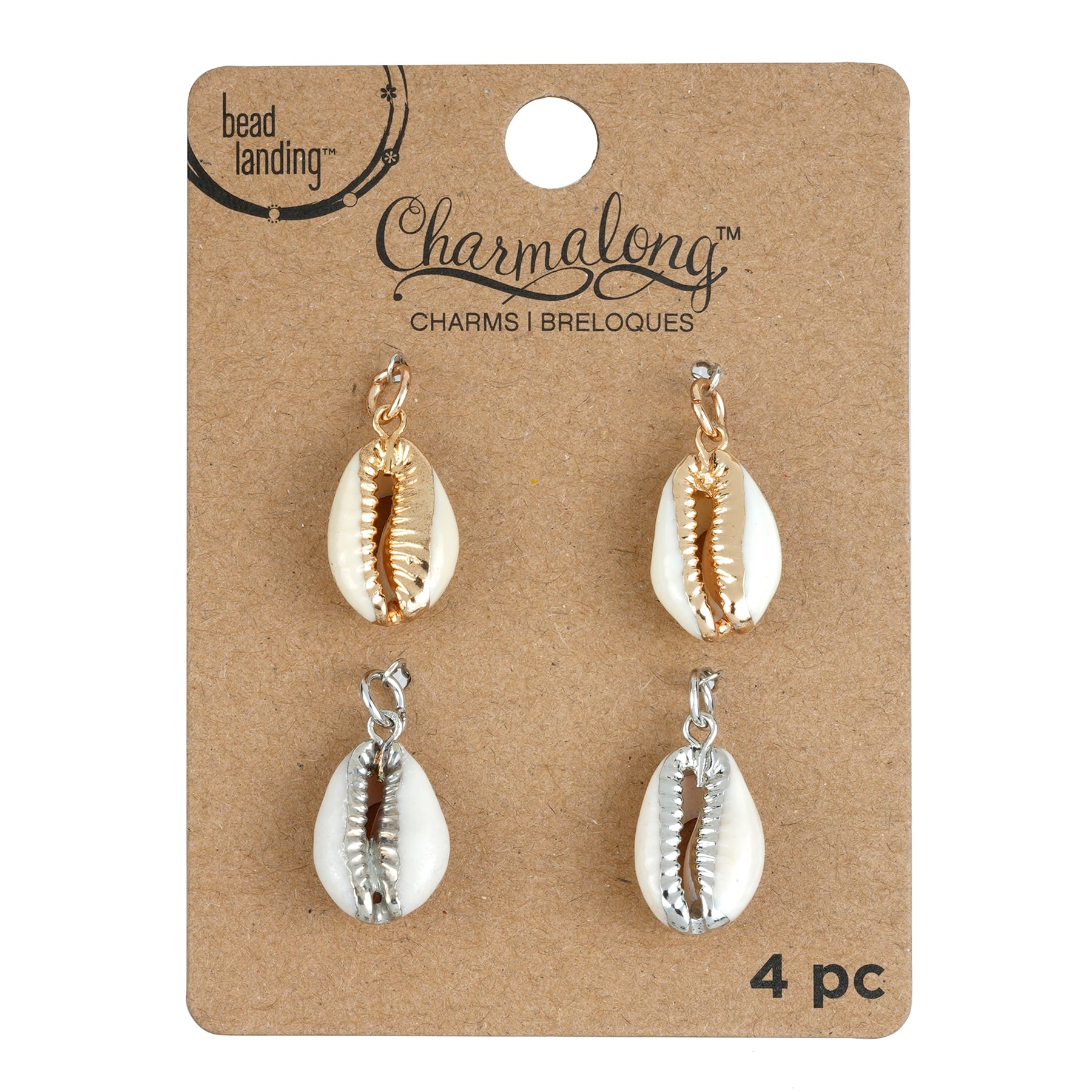 Breloques de coquillage or et rhodium Charmalong de Bead Landing