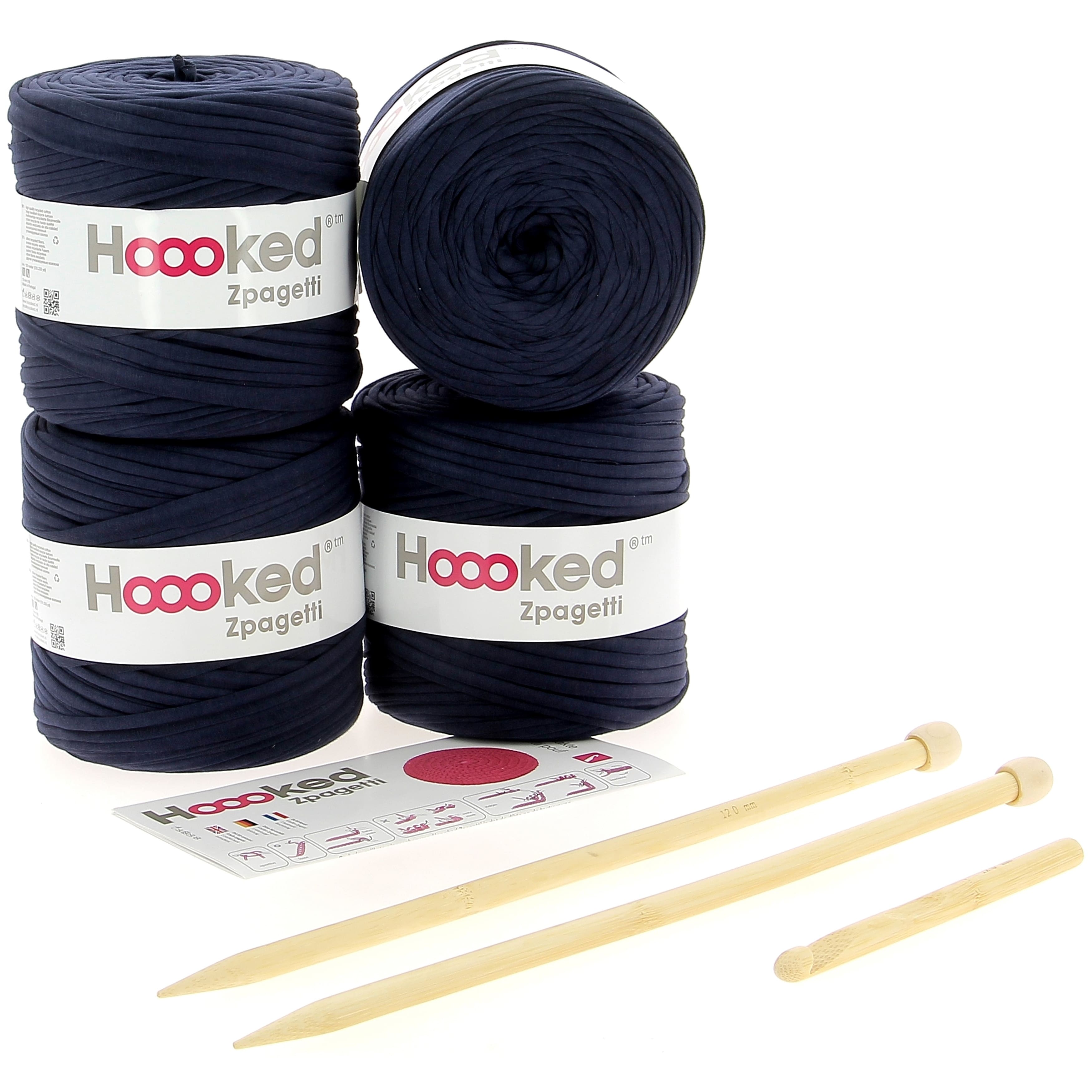 Hoooked Sailor Blue Knit &#x26; Crochet Pouf Kit
