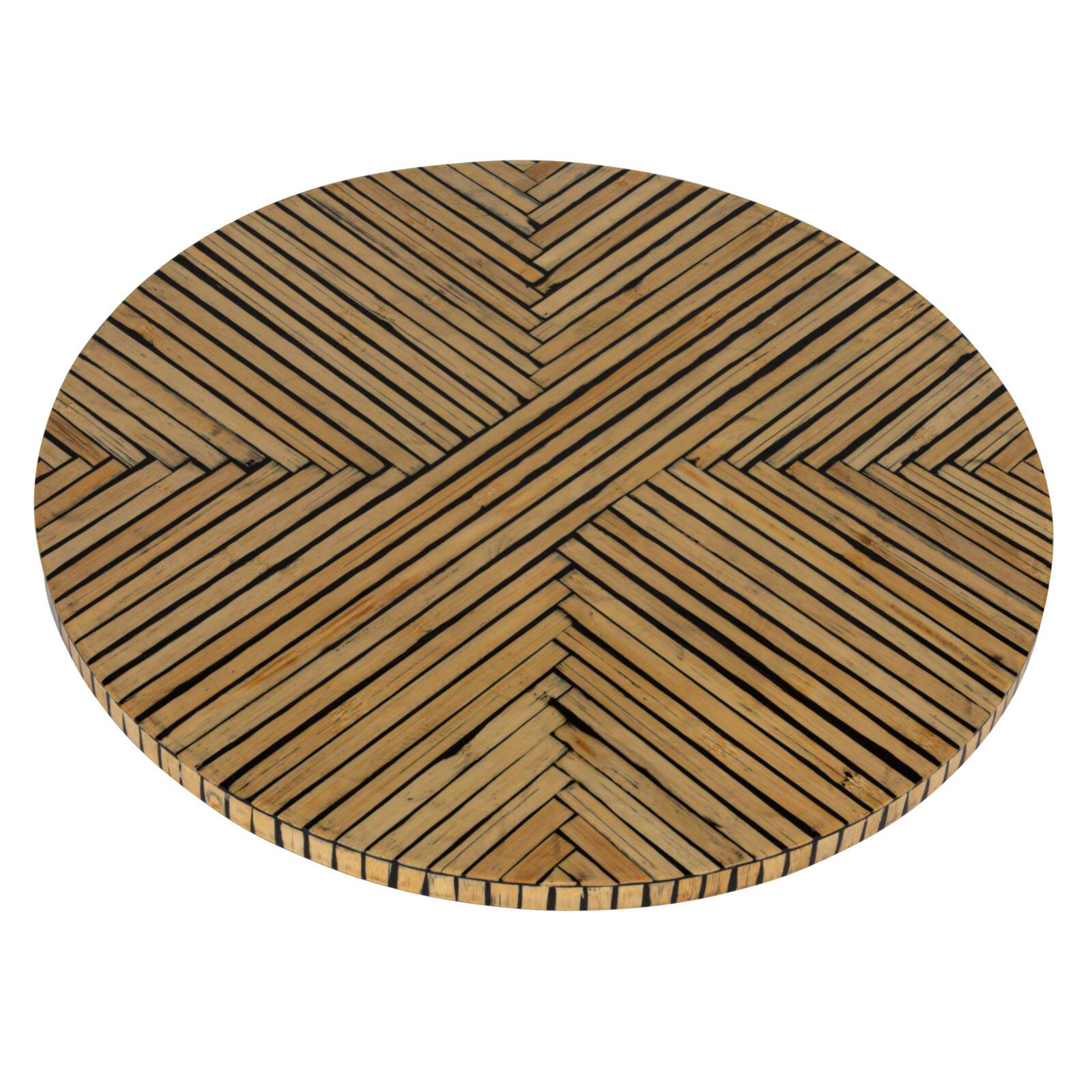 Hello Honey® 15.75" Black & Natural Geometric Stripes Lazy Susan