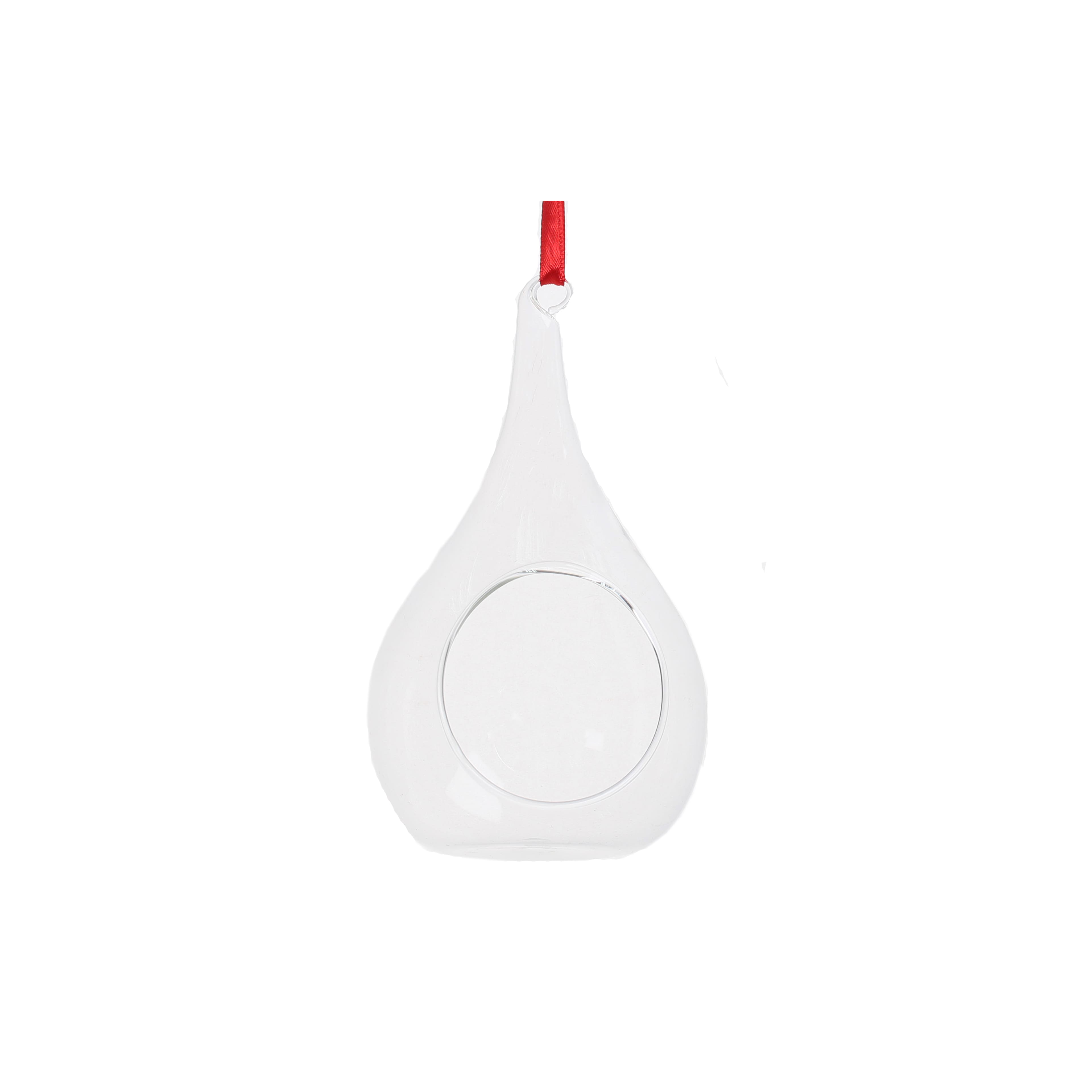 5.5&#x22; Clear Open DIY Glass Flat Drop Ornament by Ashland&#xAE;