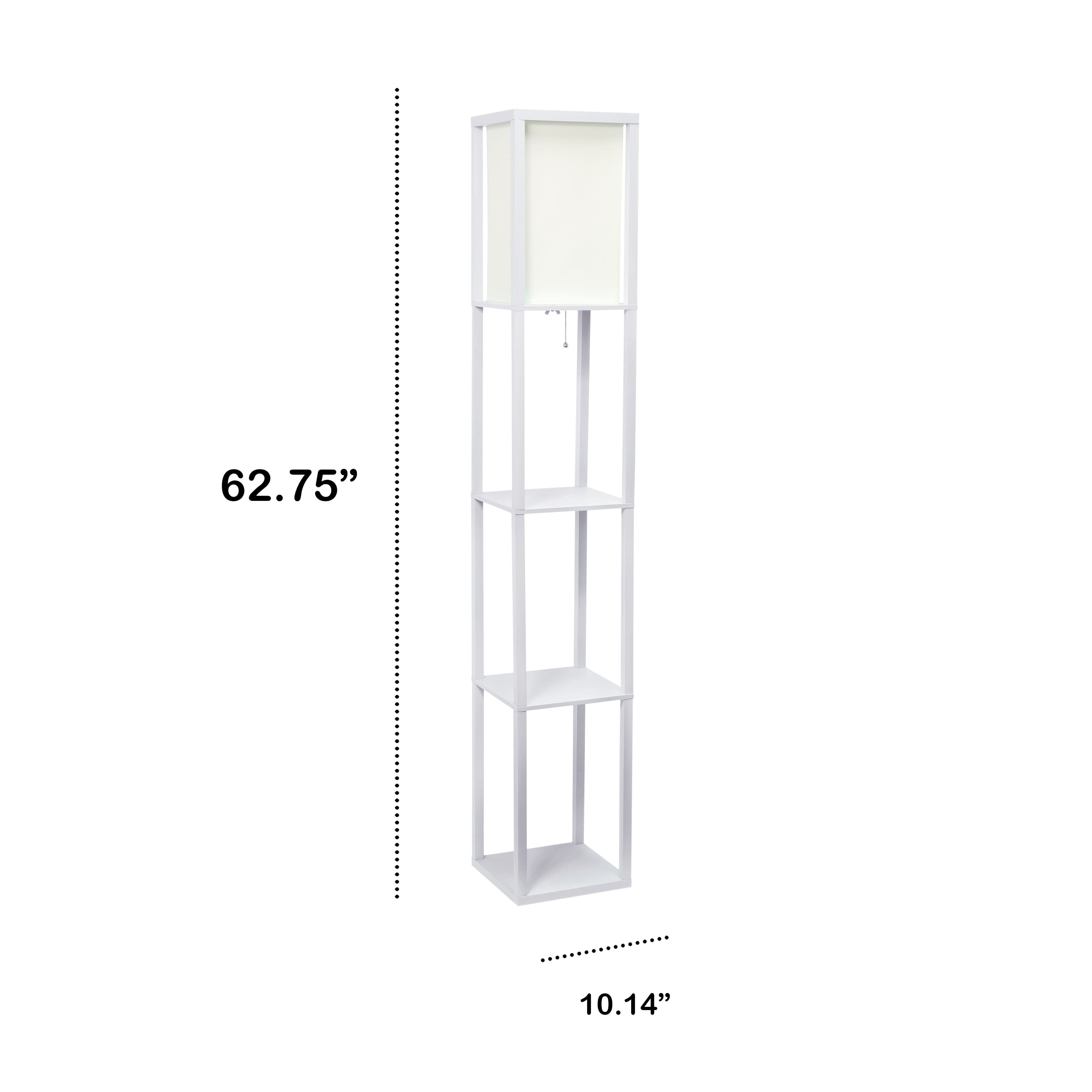 Lalia Home 5ft. Column Shelf Floor Lamp with Linen Shade
