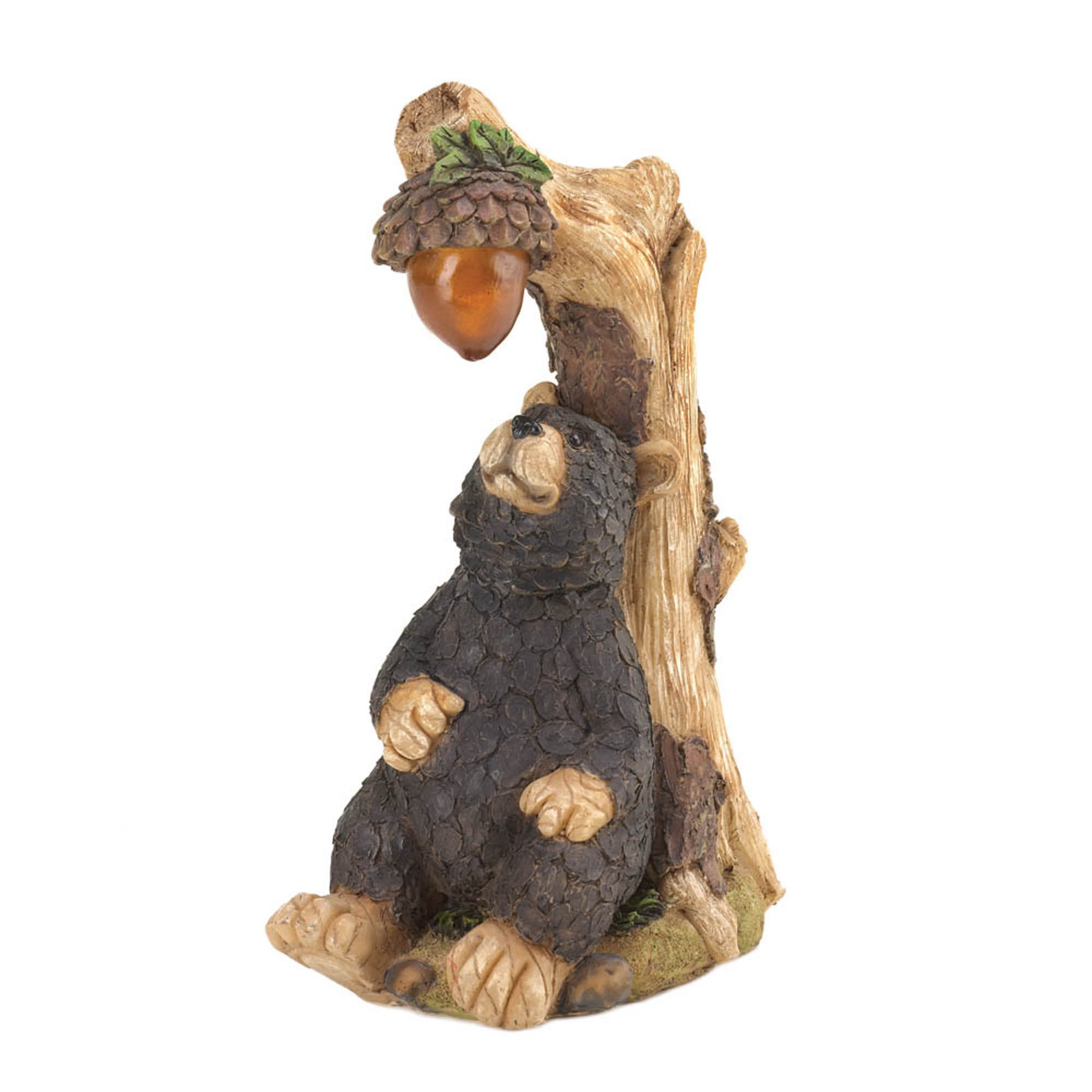 9.75&#x22; Black Bear Solar Statue