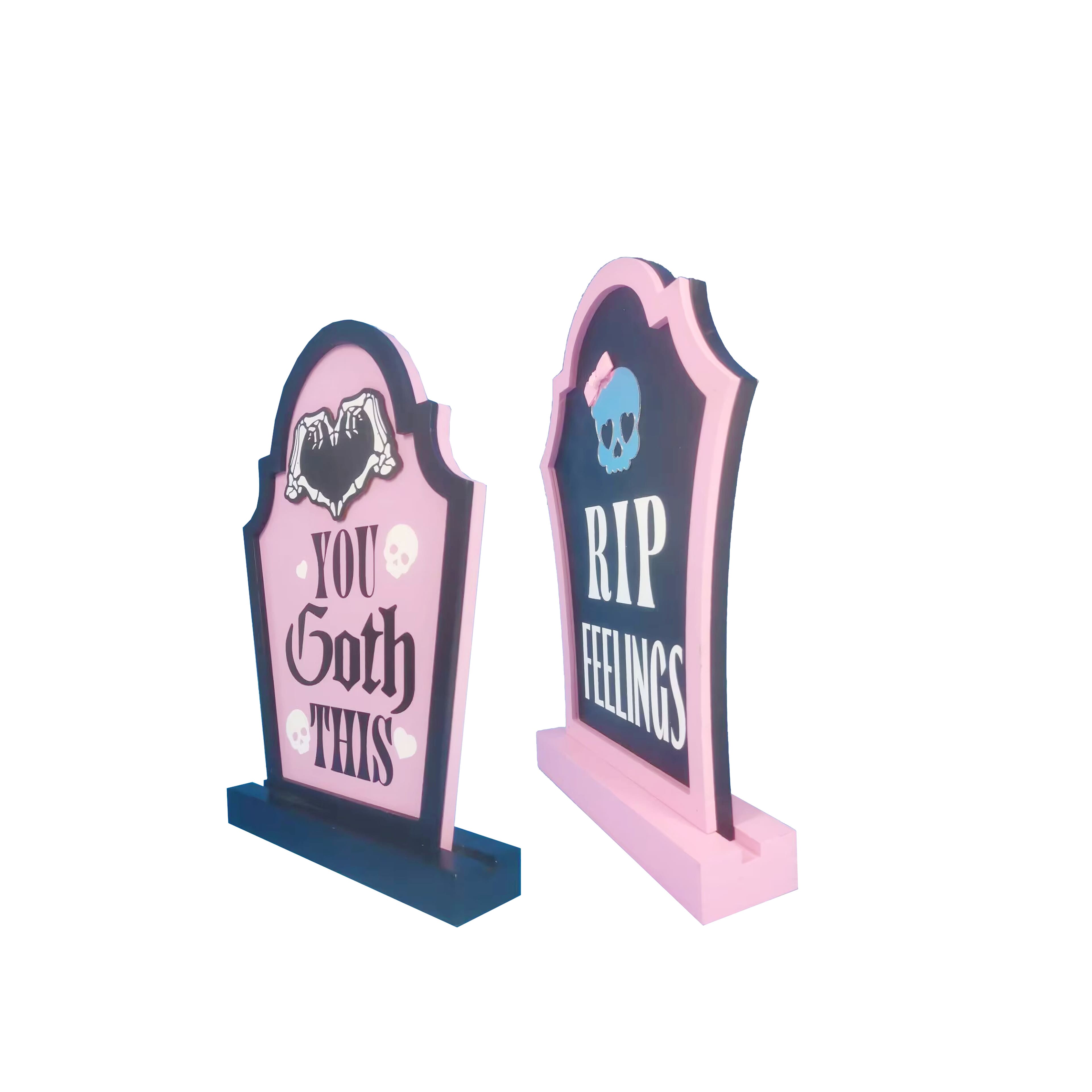 Assorted 12&#x22; Black &#x26; Pink Tombstone Tabletop Sign by Ashland&#xAE;, 1pc.