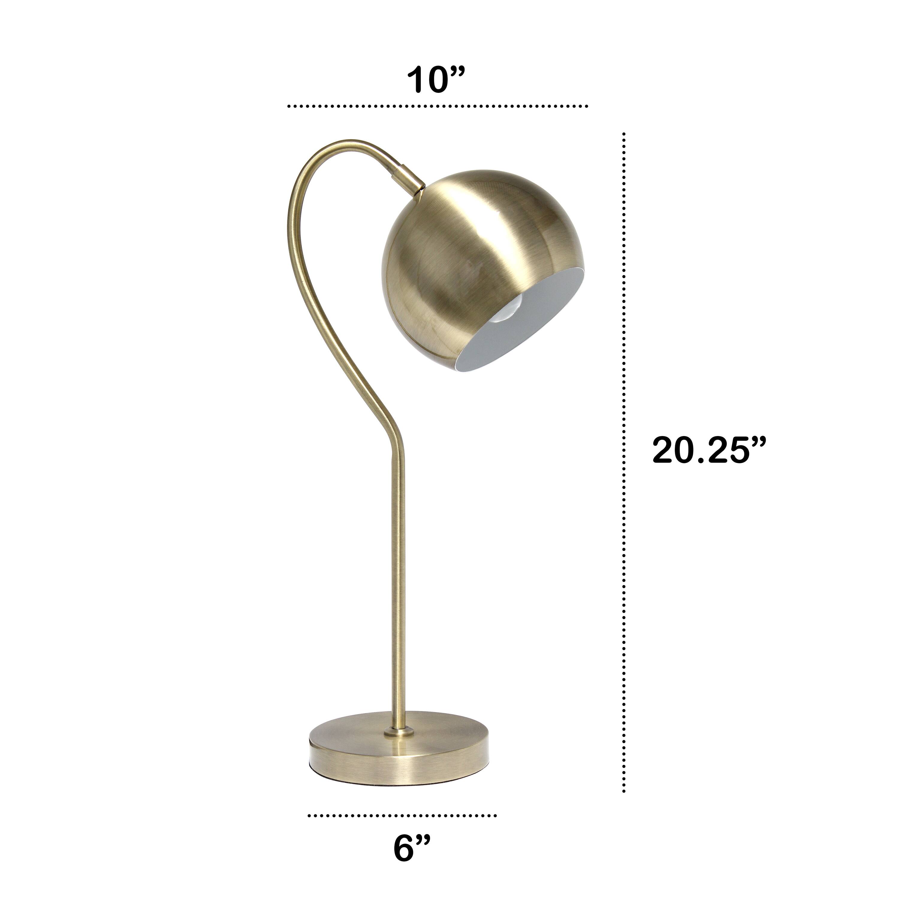 Lalia Home 20&#x22; Curved Table Lamp with Dome Shade
