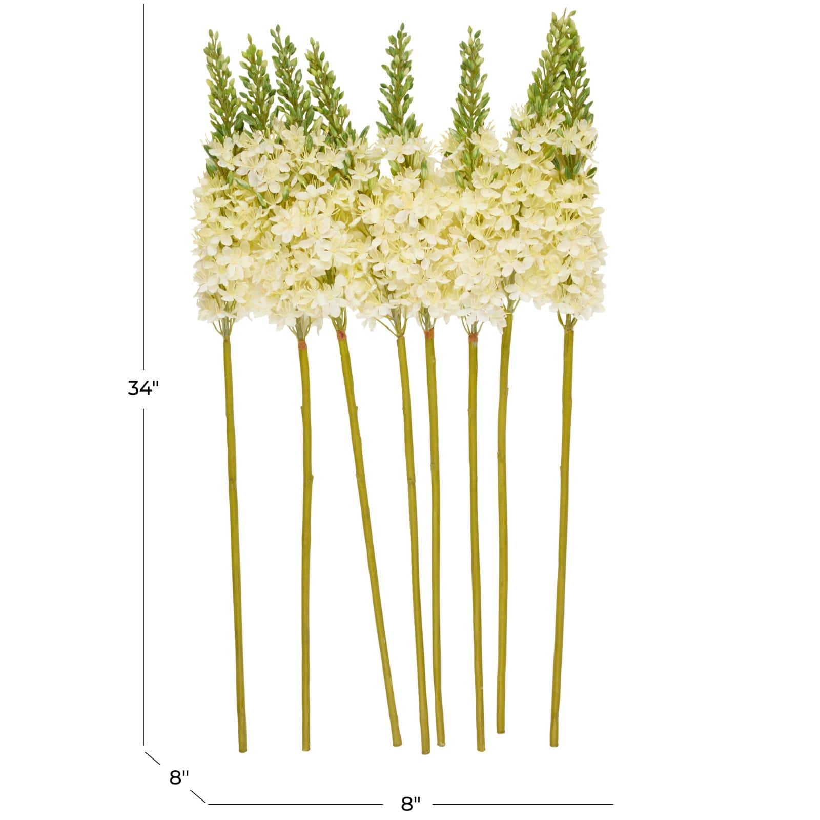 34" White Eremurus Artificial Flower Stem, 8ct.
