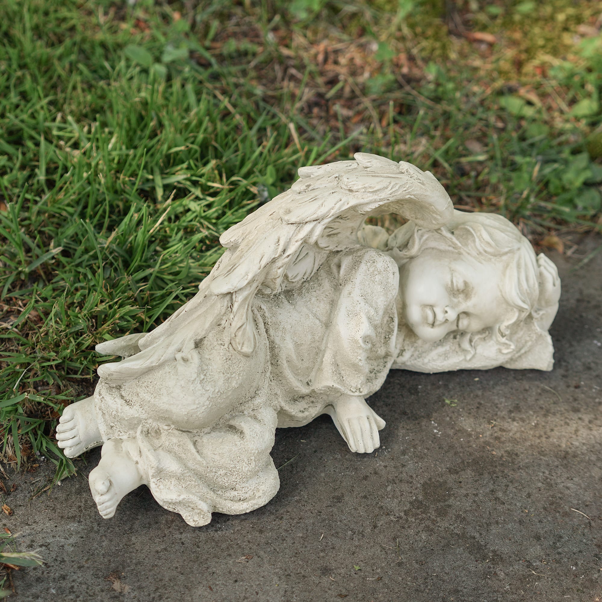 9.75&#x22; Heavenly Sleeping Cherub Angel Outdoor Garden Statue