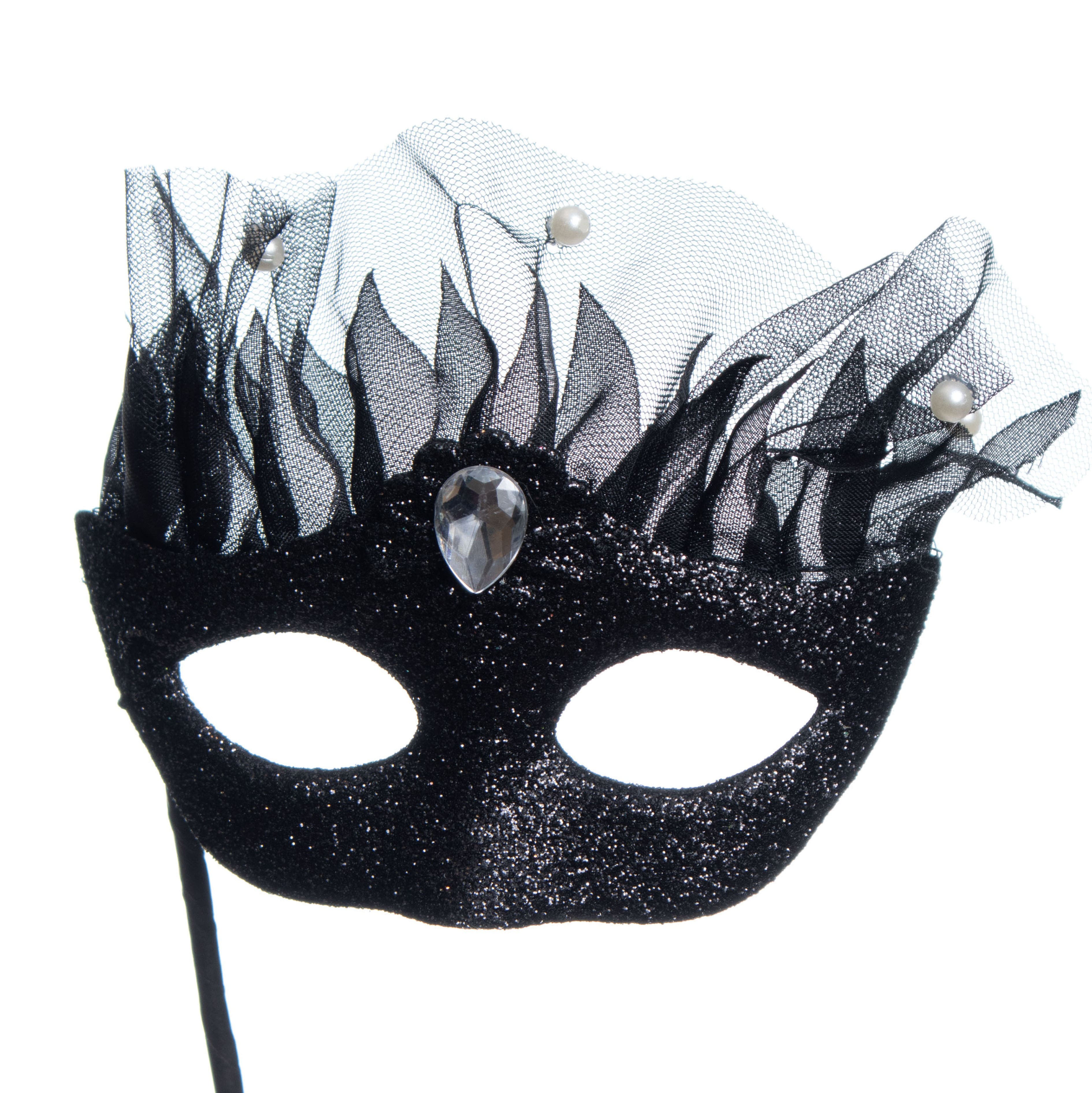 9" Black Glitter Mask Pick by Ashland®