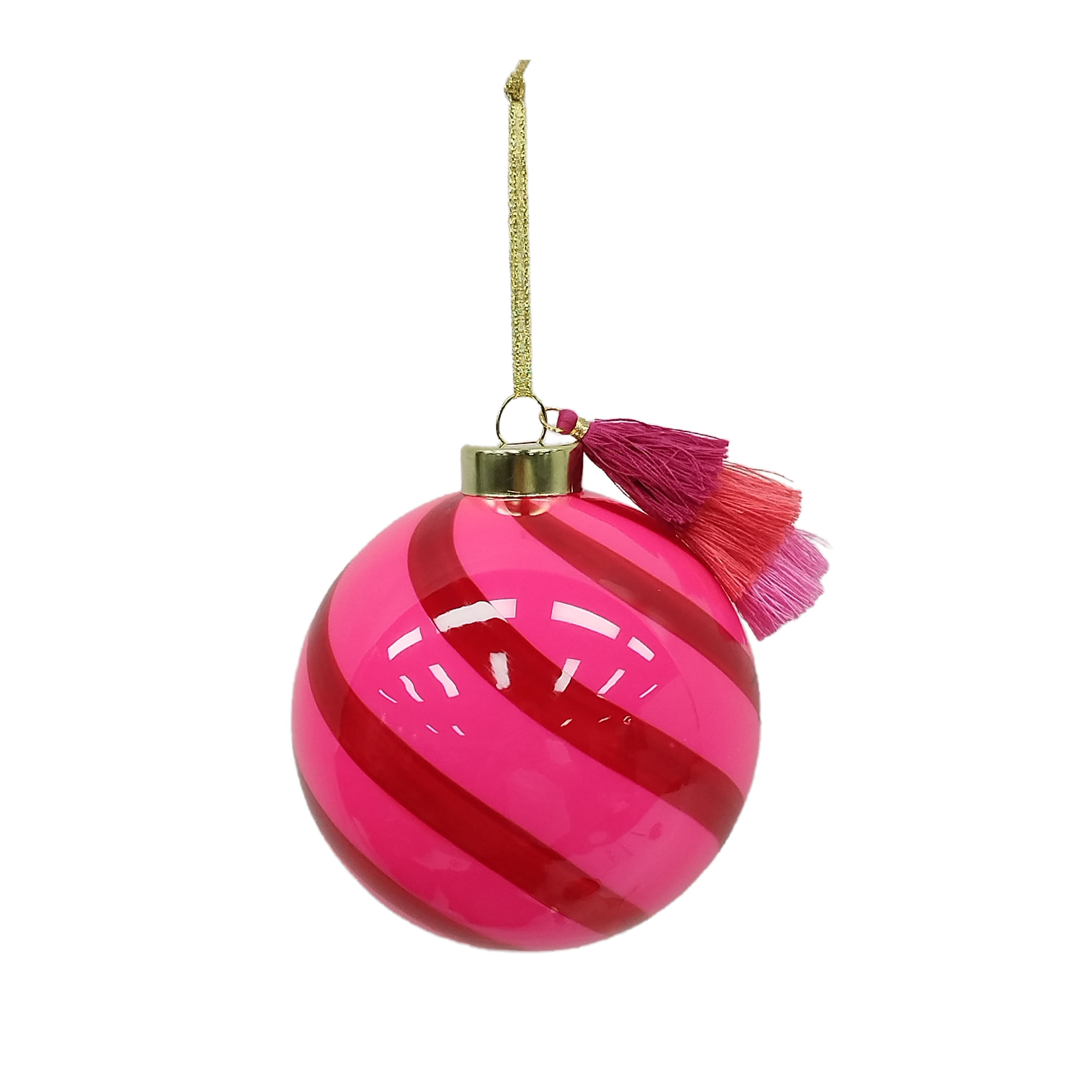 4.5&#x22; Striped Glass Ball Ornament by Ashland&#xAE;