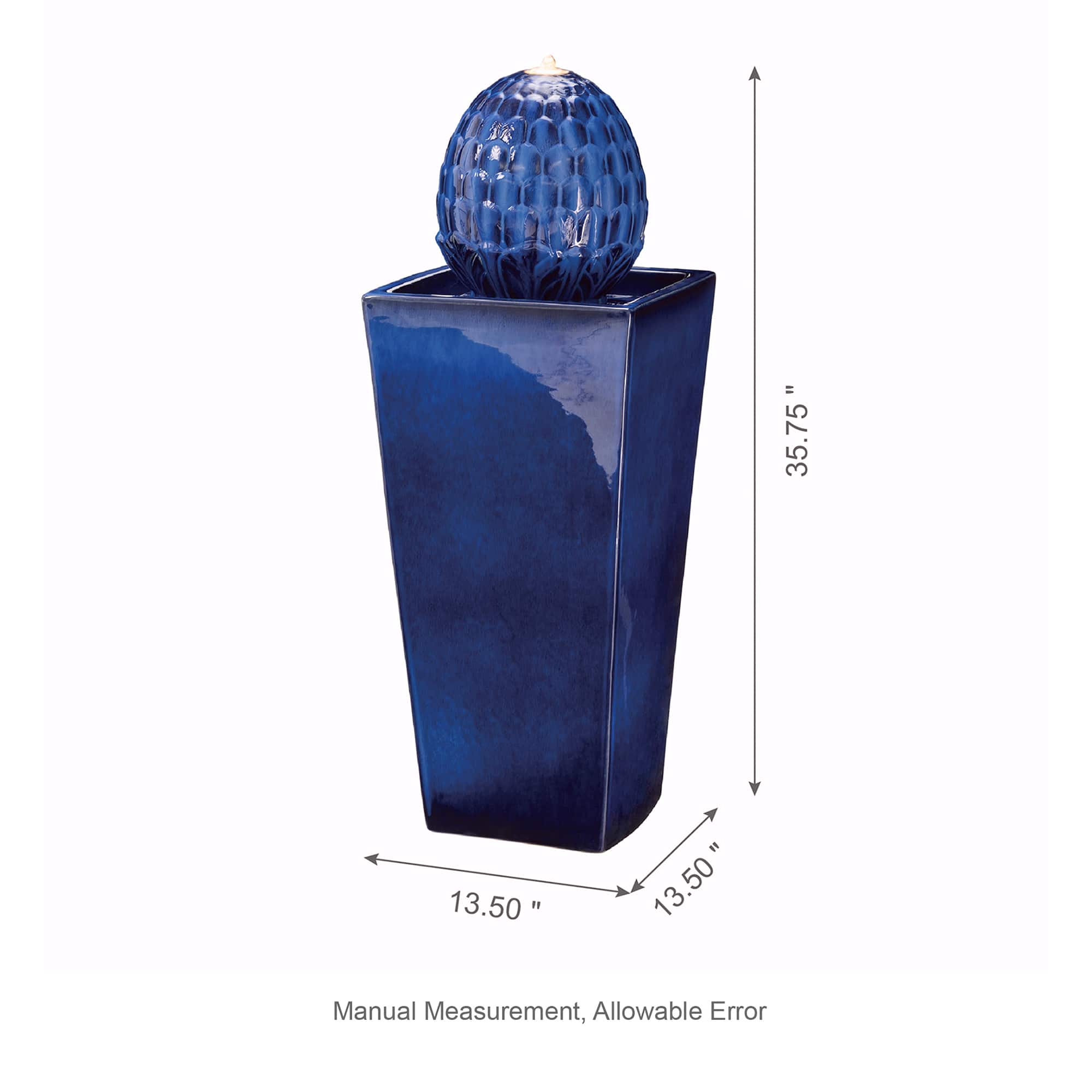 Glitzhome&#xAE; 36&#x22; LED Artichoke Pedestal Ceramic Fountain