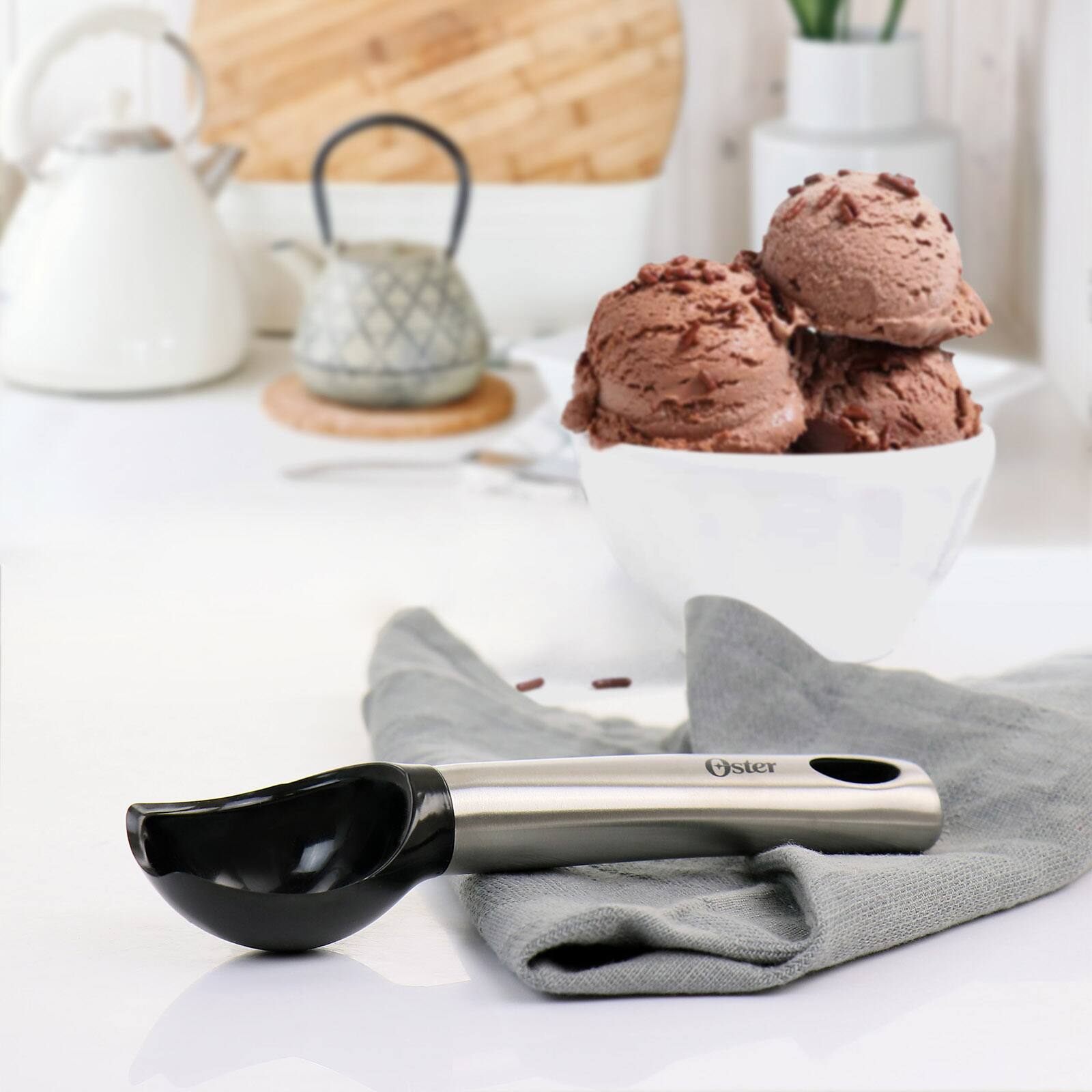 Oster Baldwyn Stainless Steel & Plastic Ice Cream Scoop