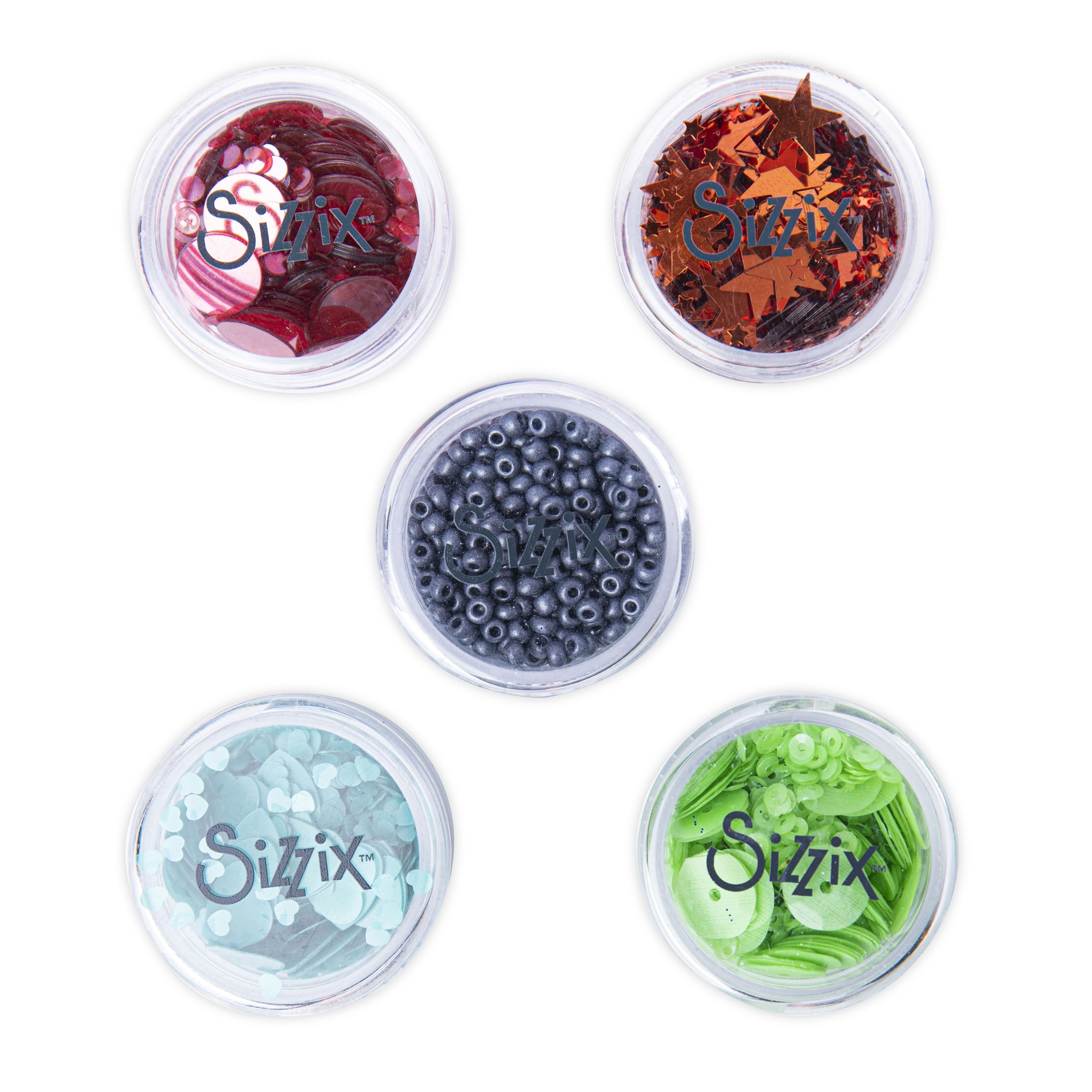 Sizzix&#xAE; Muted Making Essential Sequins &#x26; Beads Pots, 5ct.
