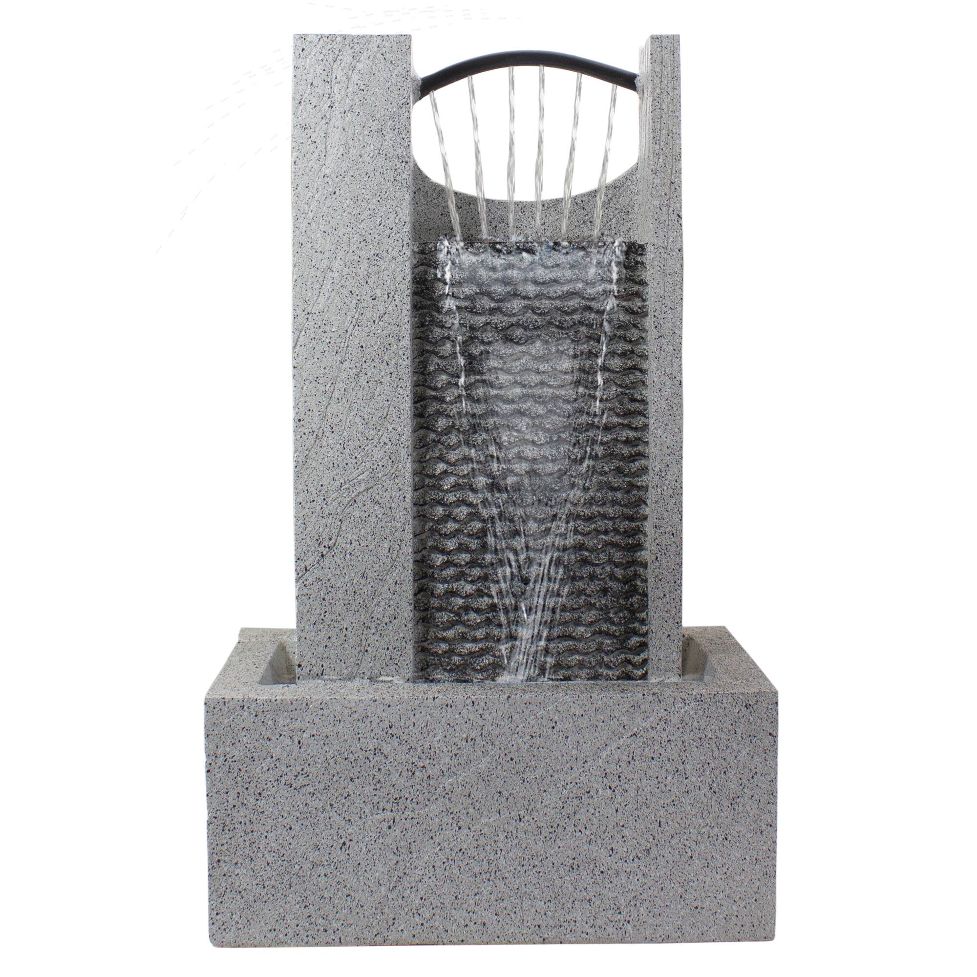 23&#x22; Gray Modern Style Rainfall Outdoor Water Fountain