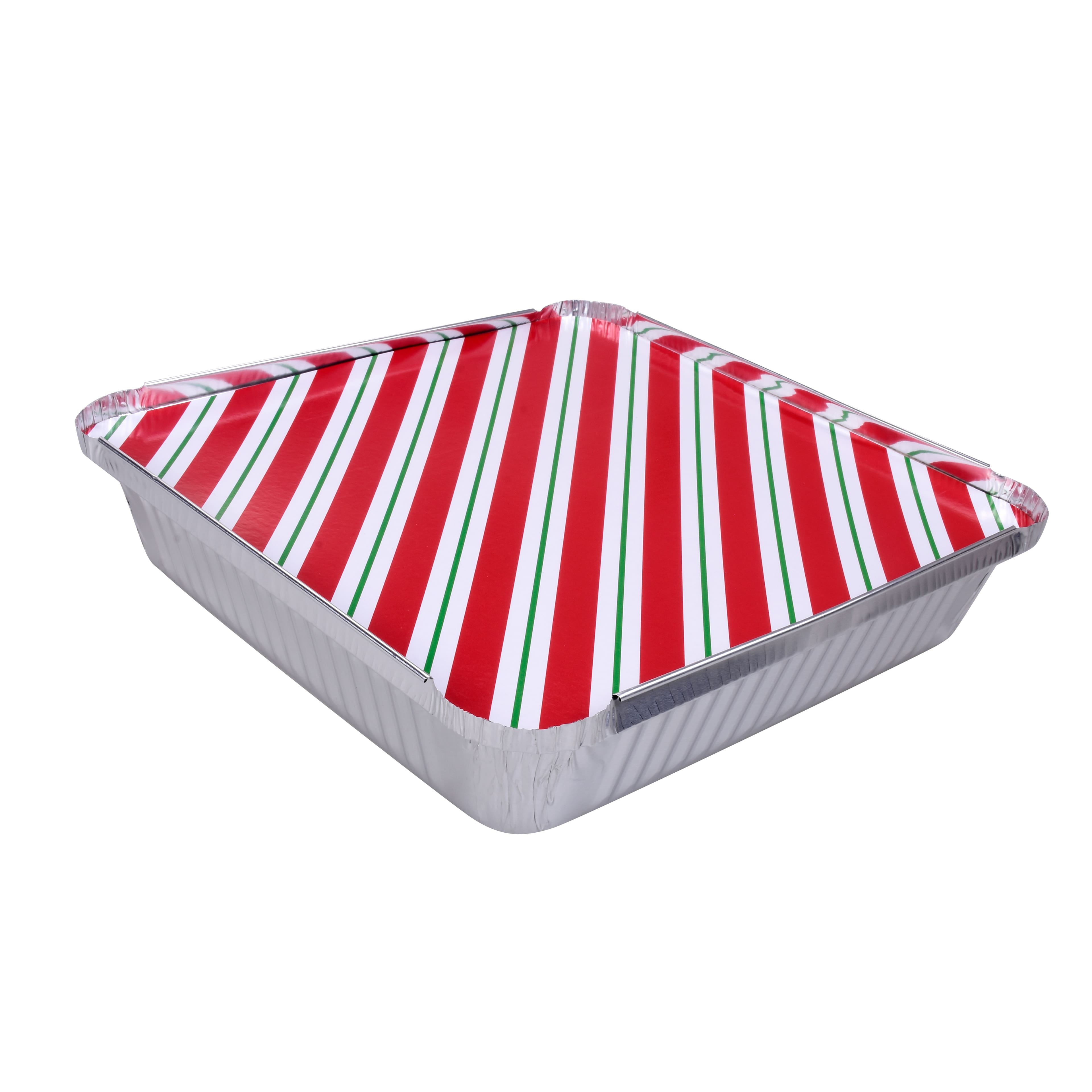 9 Christmas Holiday Stripes Disposable Foil Baking Pans by Celebrate It™,  2ct.