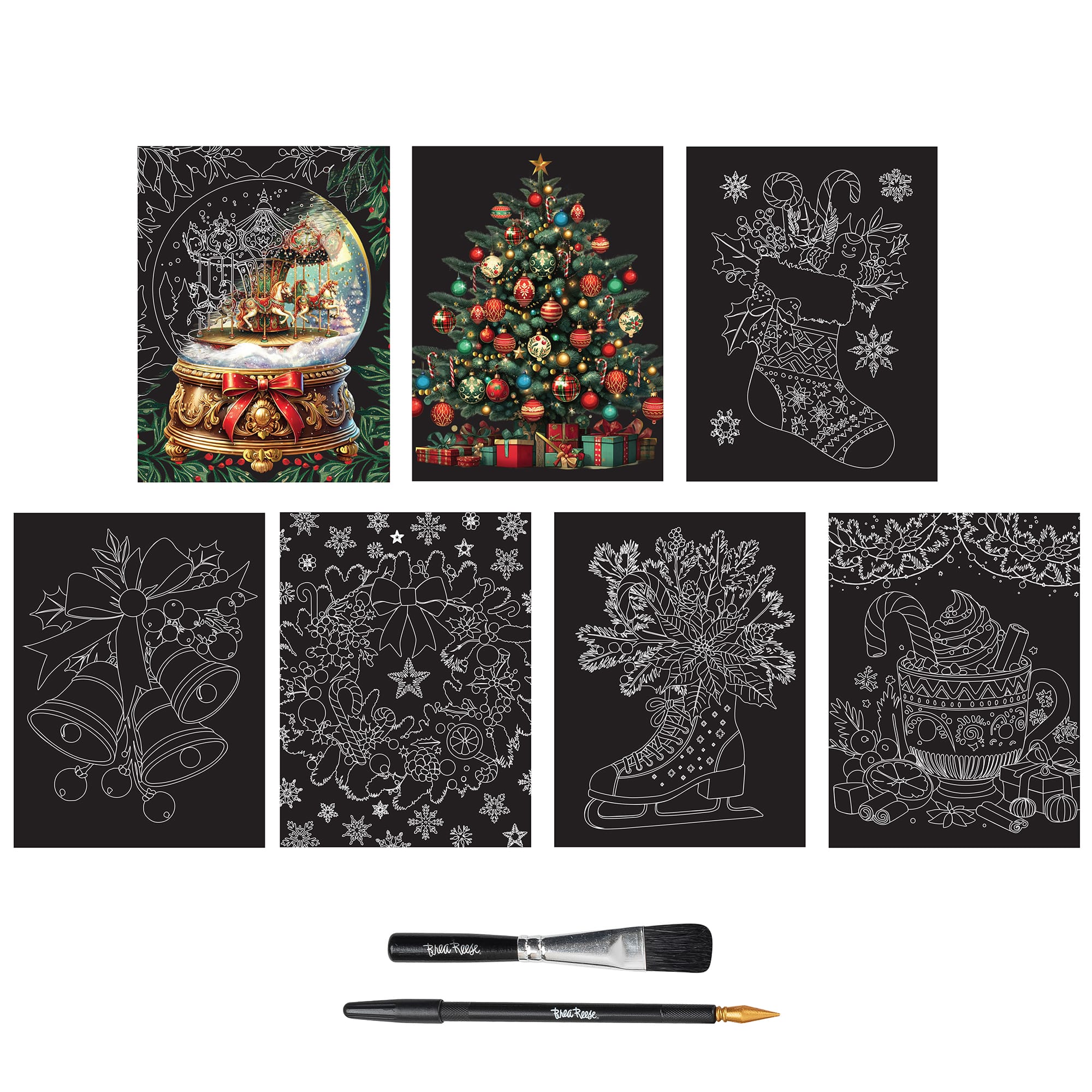 Brea Reese&#x2122; 6&#x22; x 8&#x22; Christmas Icons Scratch Art Paper Pad