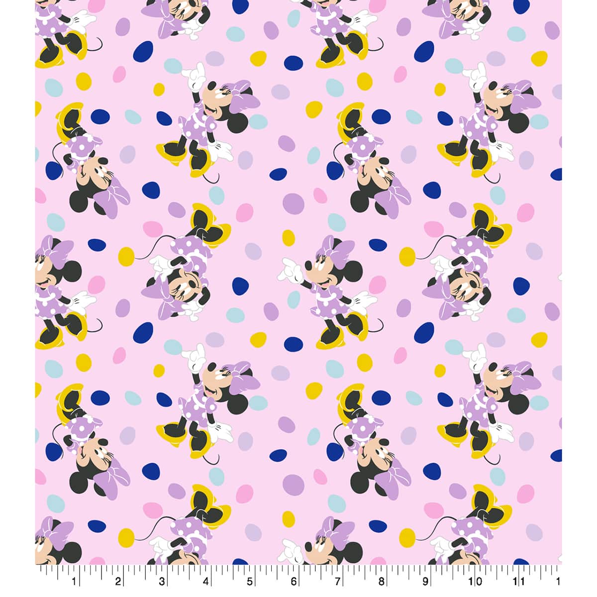 Disney&#xAE; Minnie Mouse Pink &#x26; Purple Sweet Polka Dot Cotton Fabric