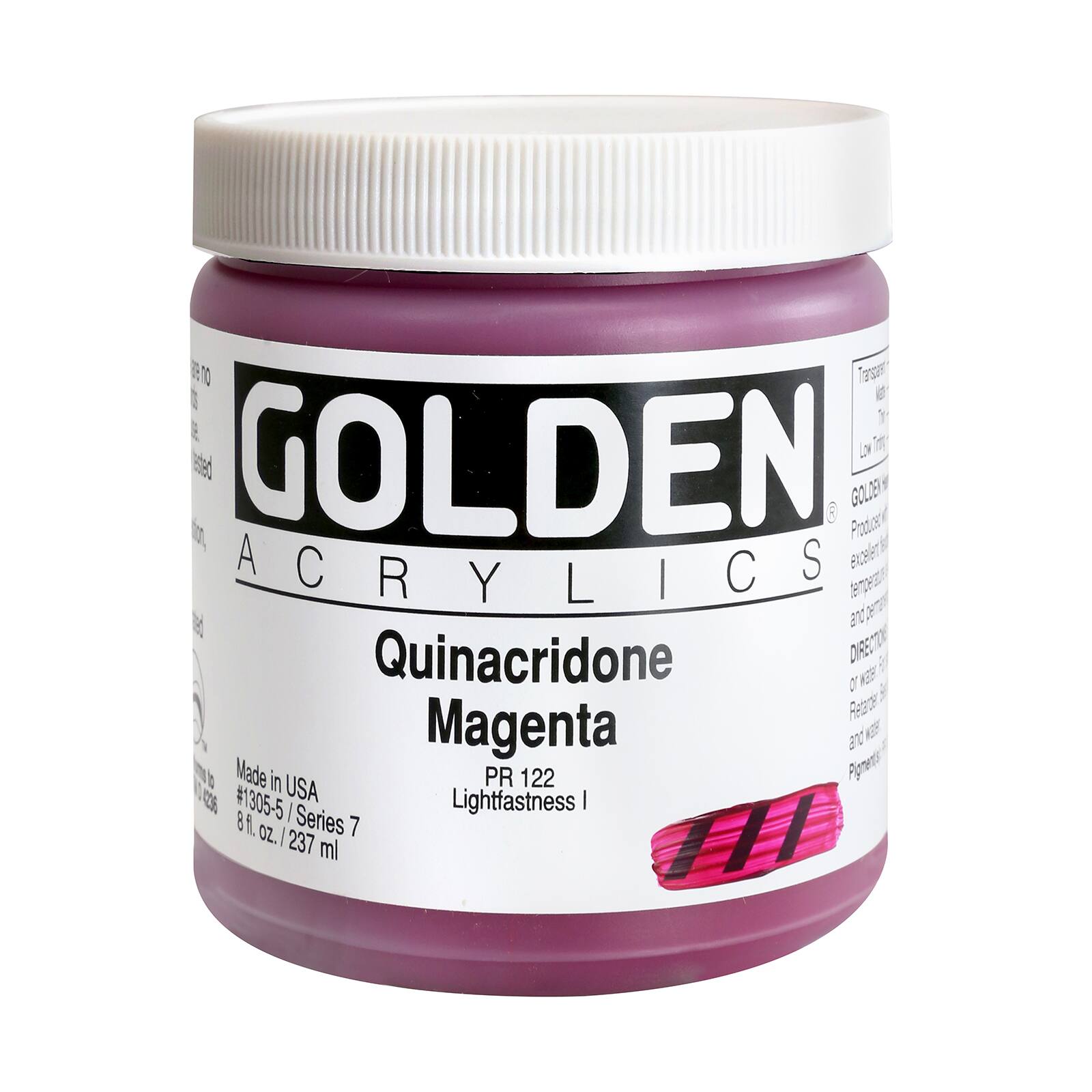 Golden Heavy Body Acrylic Paint, 8 oz in Quinacridone Magenta - D021801S - Art and Craft Paint Shop for the Golden Heavy Body Acrylic Paint, 8oz. sku D021801S