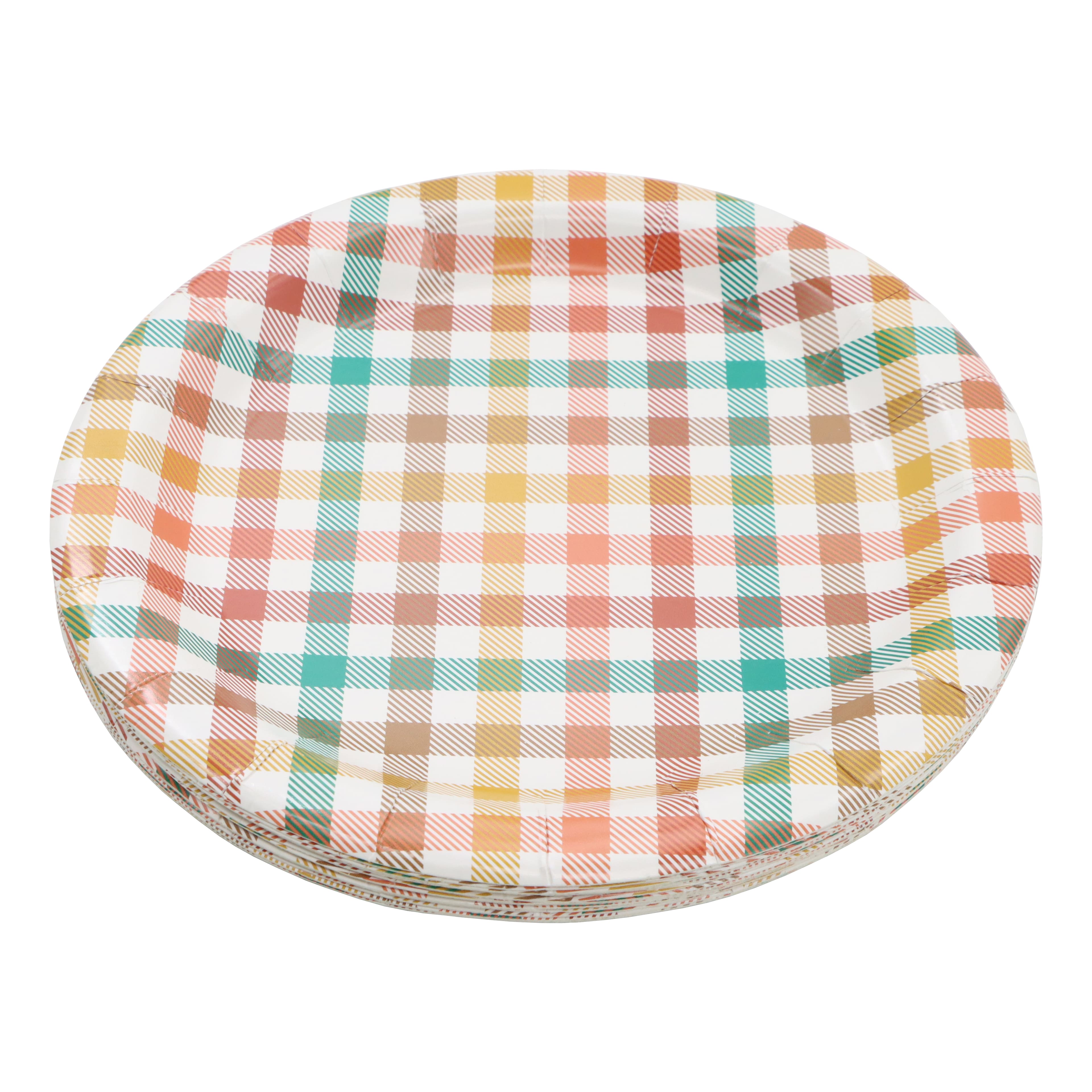 7" Thanksgiving Plaid Paper Plates, 12ct. by Celebrate It™