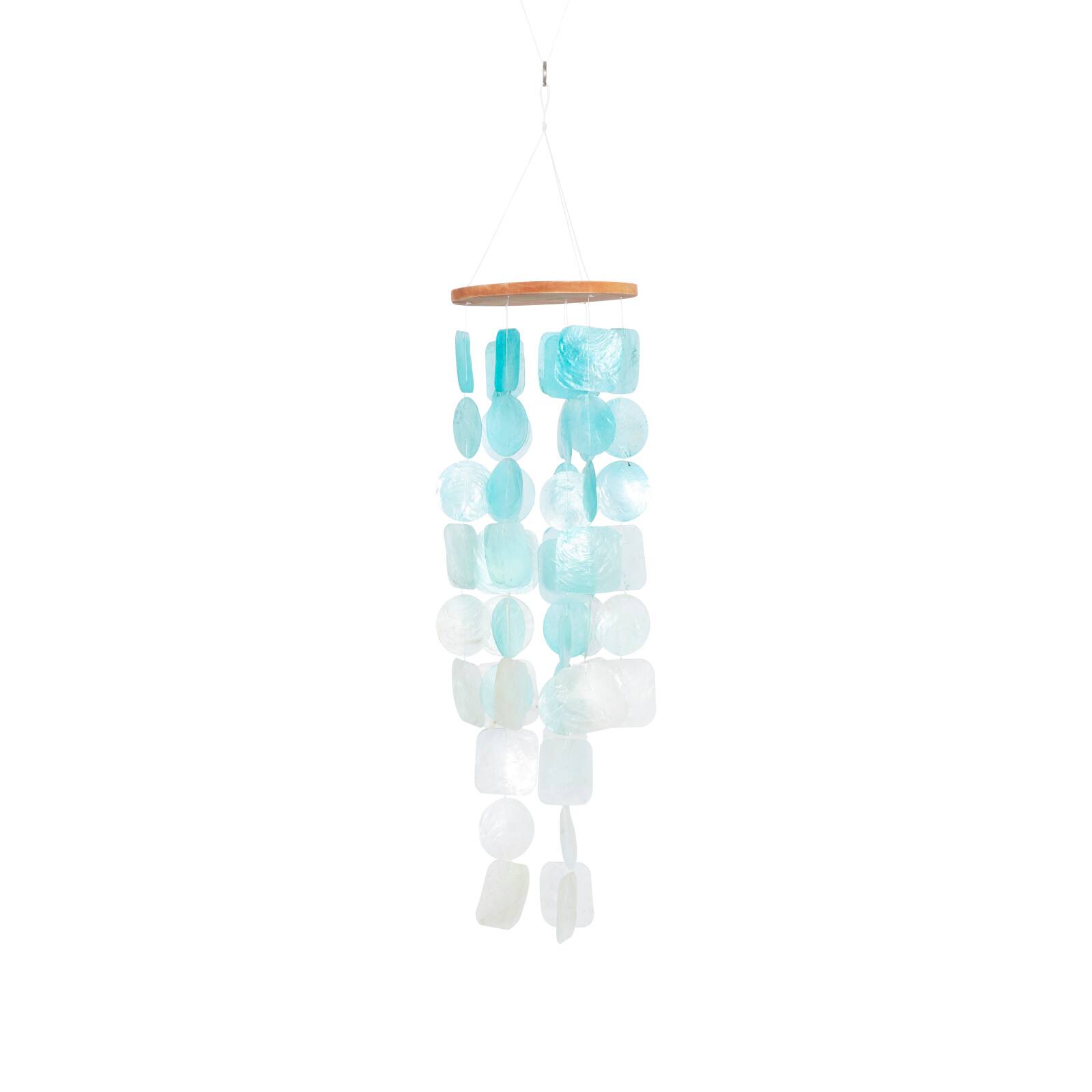 Blue Capiz shell Coastal Windchime, 24"