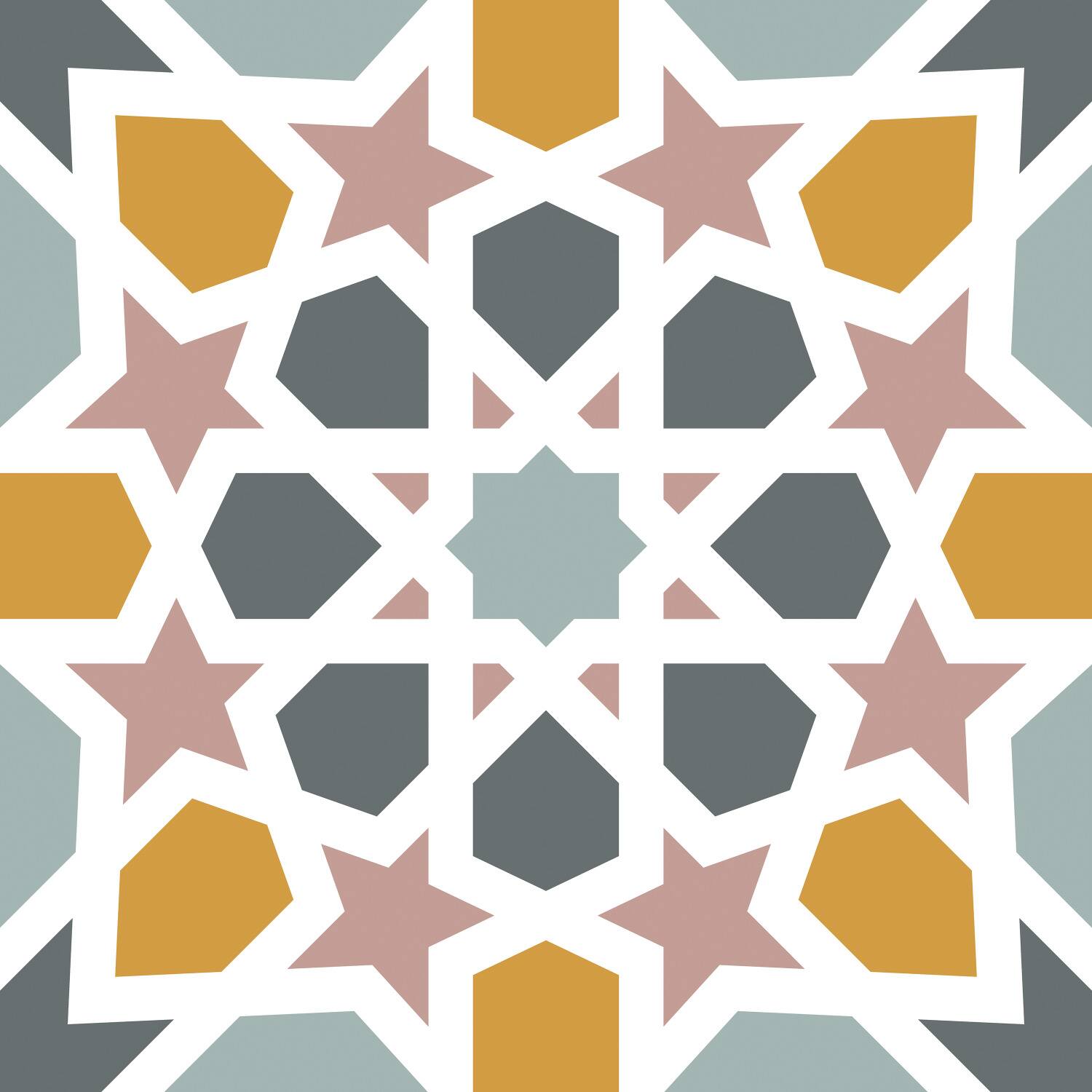 RoomMates Calliope Colorful Moroccan Peel &#x26; Stick Floor Tile
