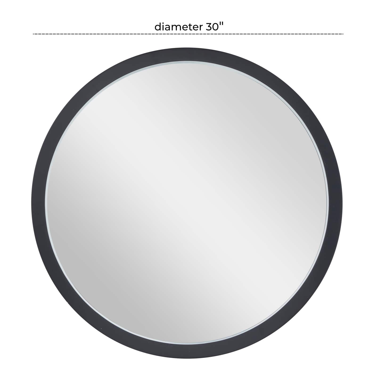 Black Contemporary Wall Mirror, 30&#x22; x 2&#x22; x 30&#x22;