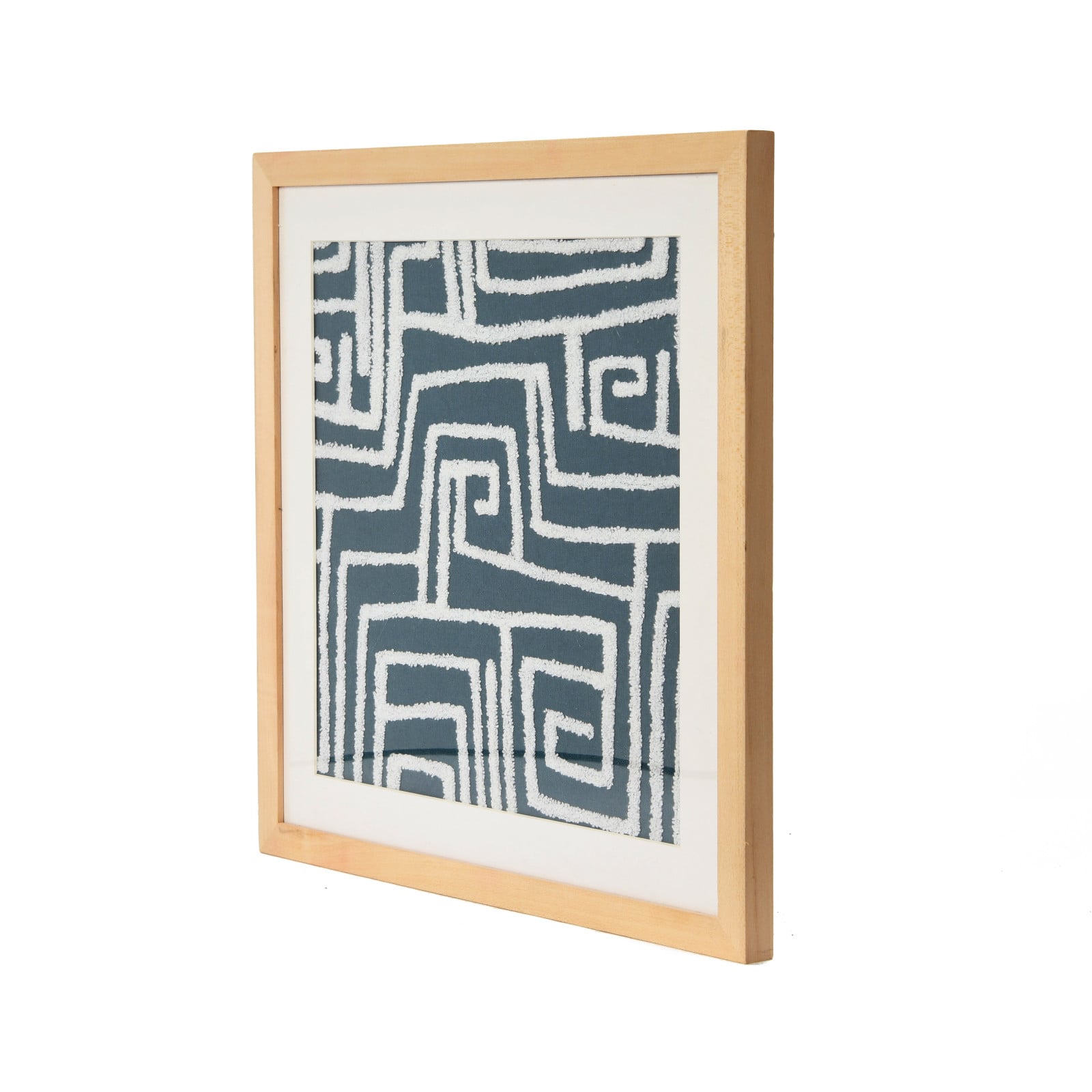 Hello Honey® 18" Square Tufted Abstract Embroidery in Wood Frame