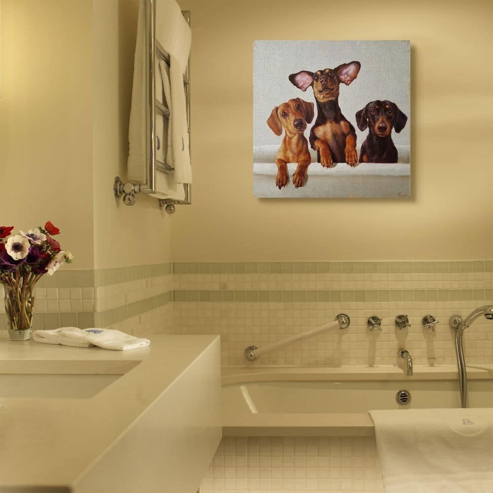 Stupell Industries Dachshunds in the Tub Wall Art