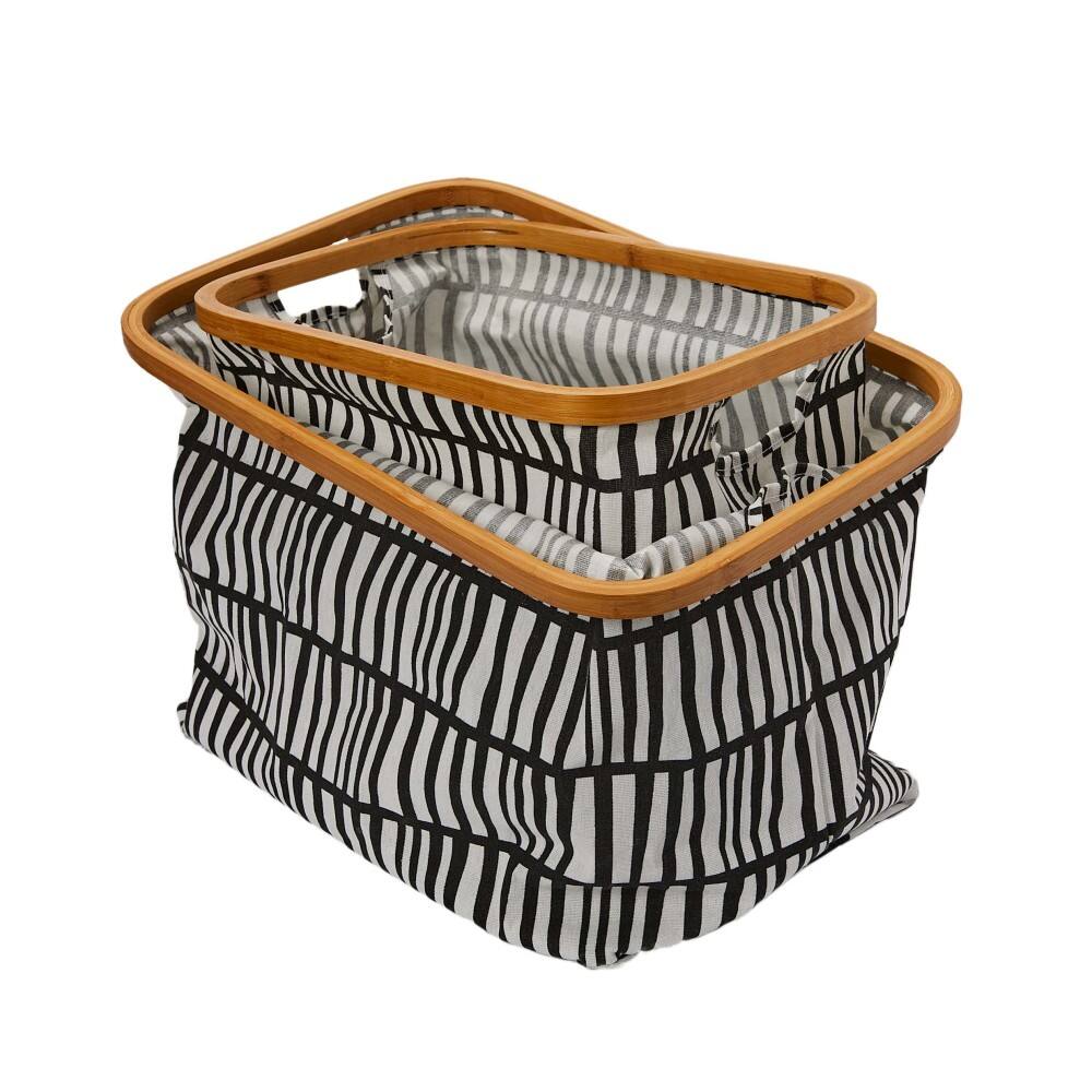 Household Essentials Krush Bamboo Rimmed Basket Set