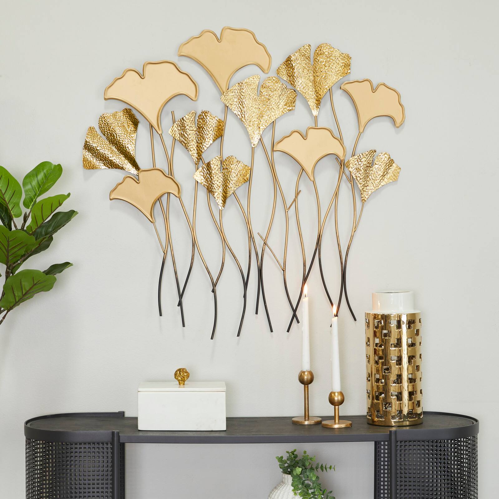 Gold Bohemian Nature Wall Decor, 35&#x22; x 1&#x22; x 35&#x22;