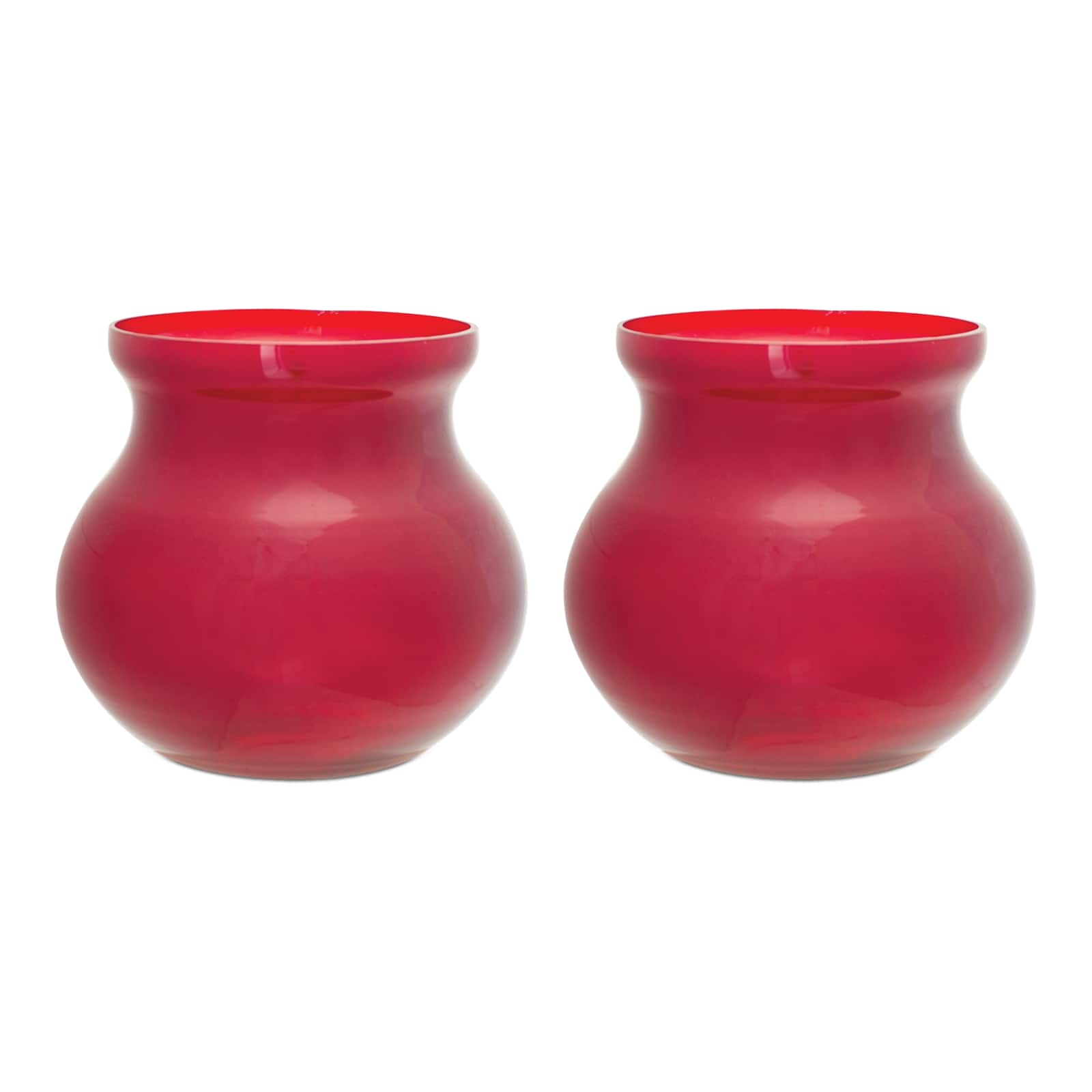 6&#x22; Red Glass Vases, 2ct.
