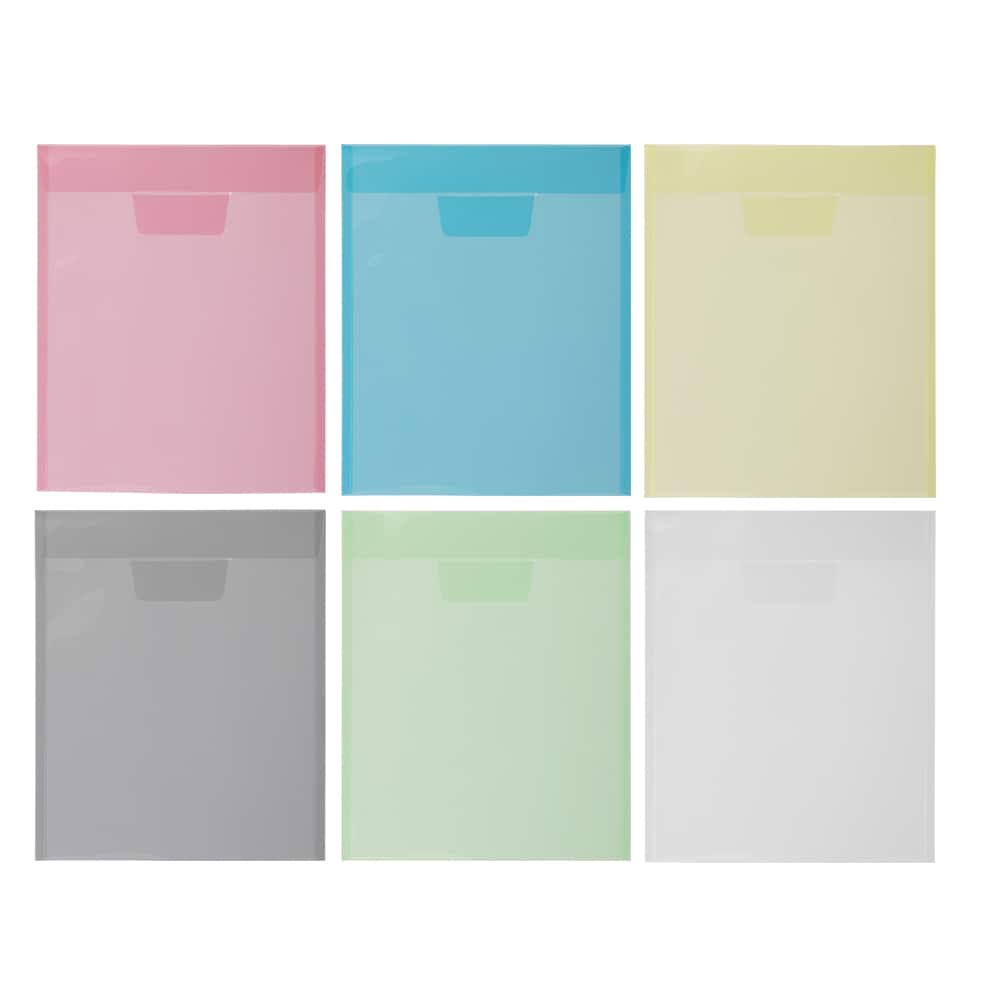 JAM Paper Assorted Plastic Tuck Flap Closure 9.875" x 11.75" Envelopes, 6ct.