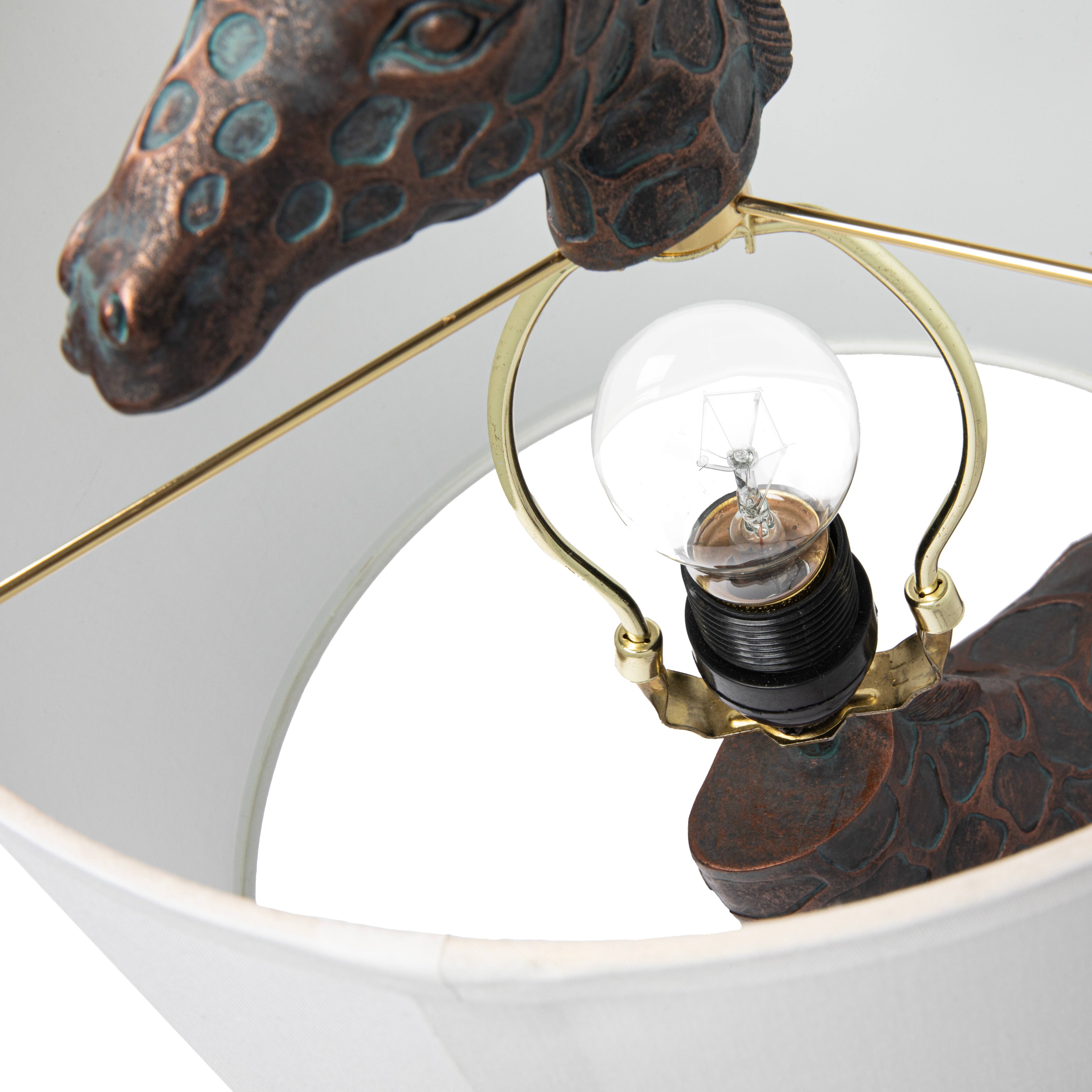 Hello Honey® 28" Bronze Giraffe Table Lamp with Linen Shade
