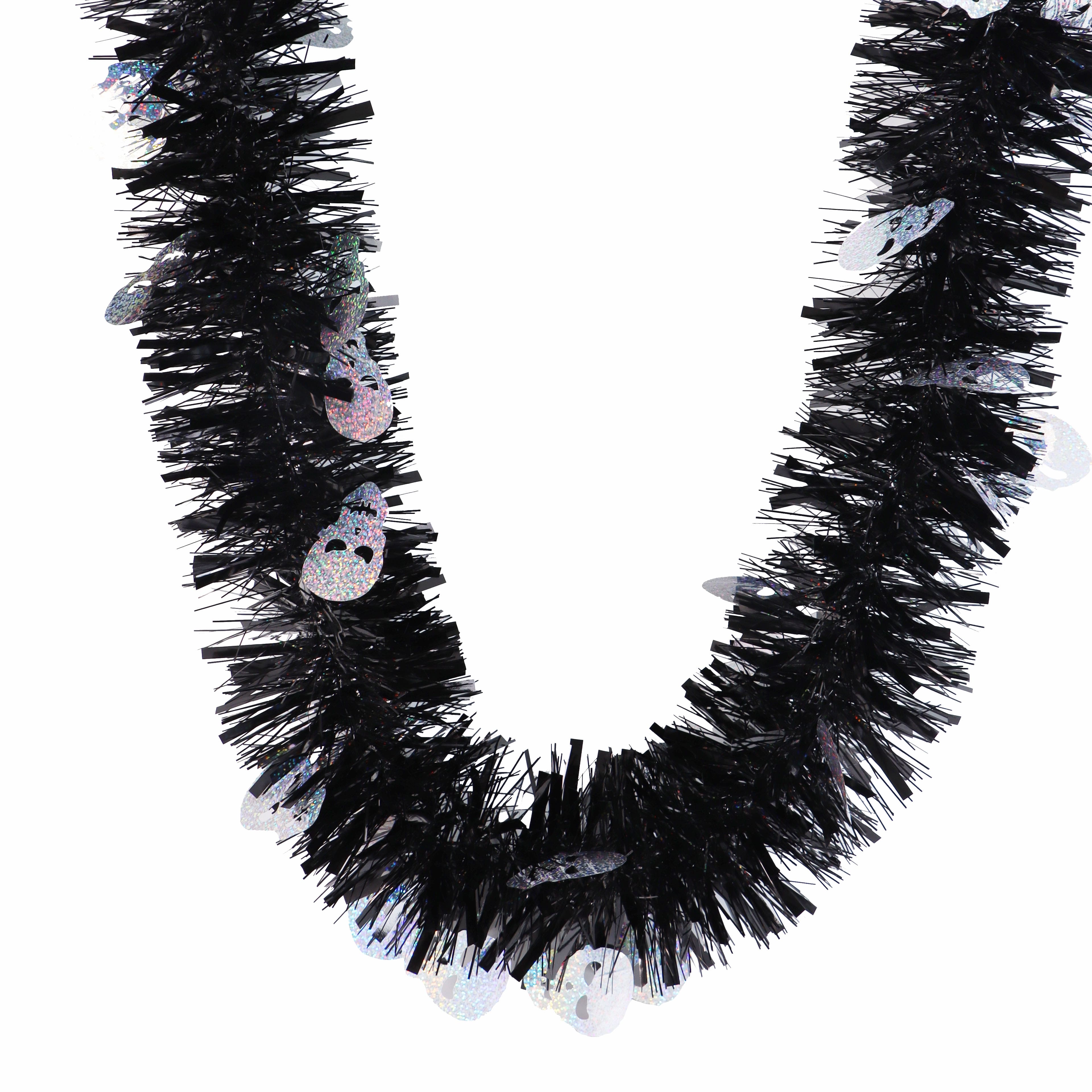 6ft. Tinsel with Skull Garland by Ashland&#xAE;