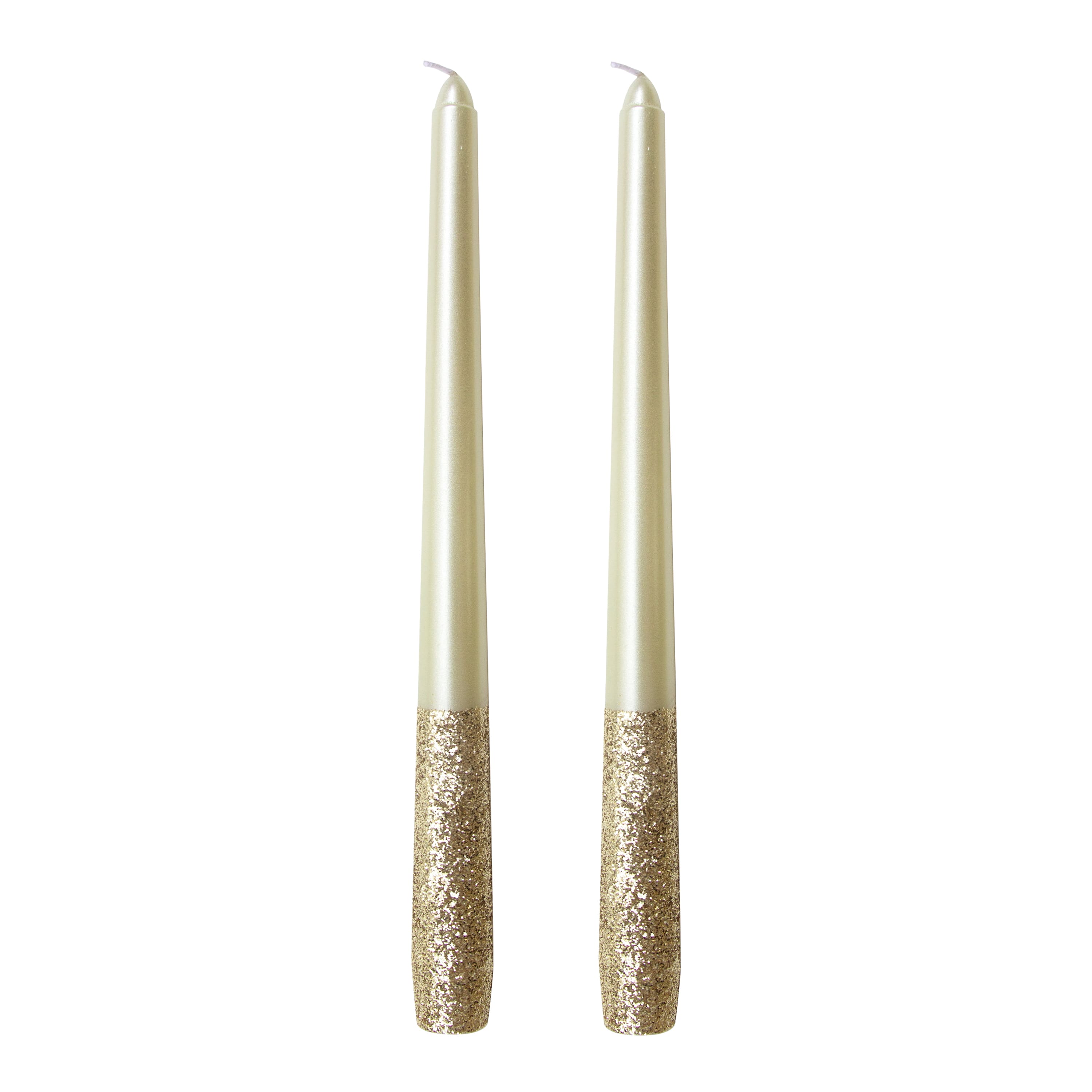 10&#x22; Champagne Glitter Taper Candles, 2ct. by Ashland&#xAE;