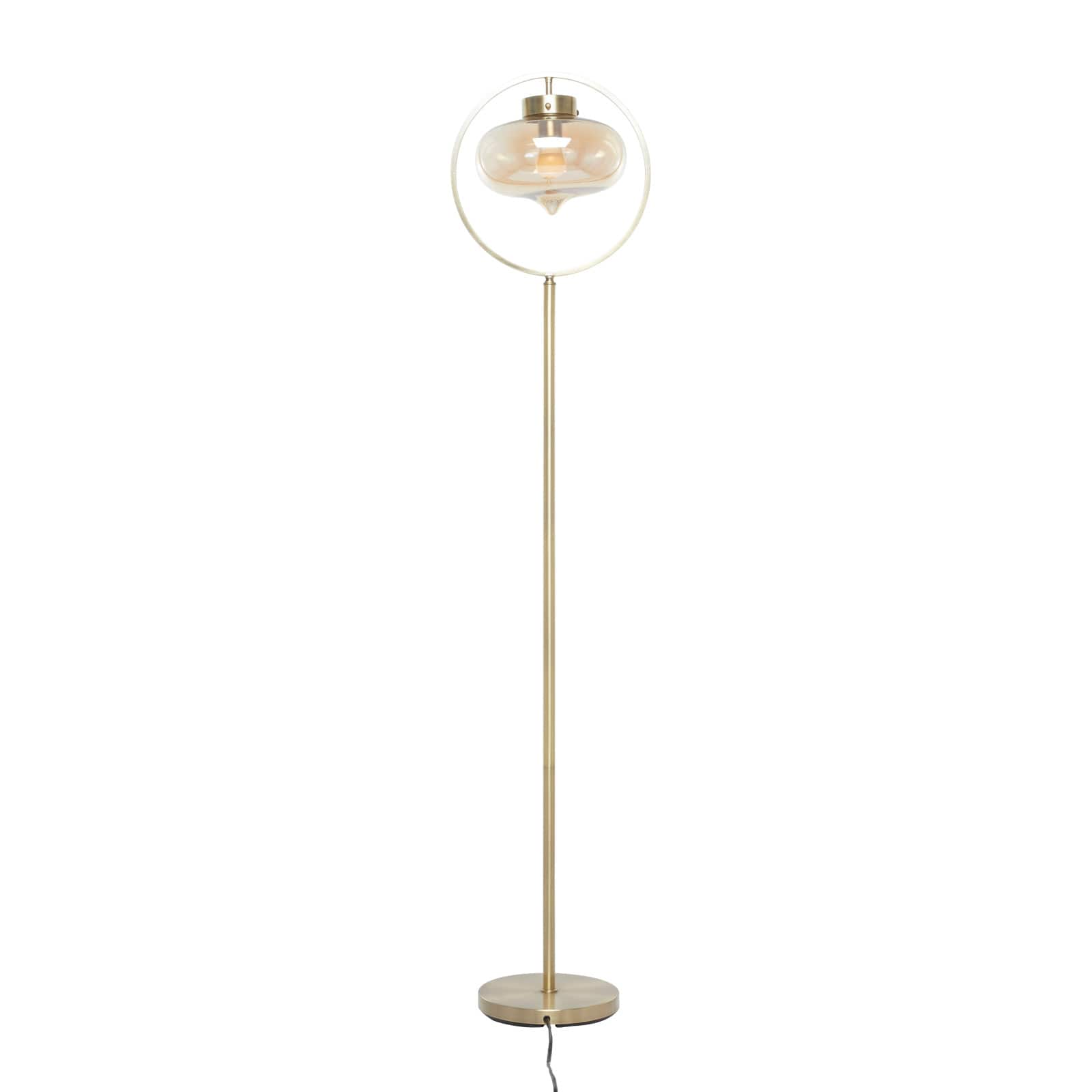 Gold Iron Contemporary Floor Lamp, 14&#x22; x 14&#x22; x 9&#x22;